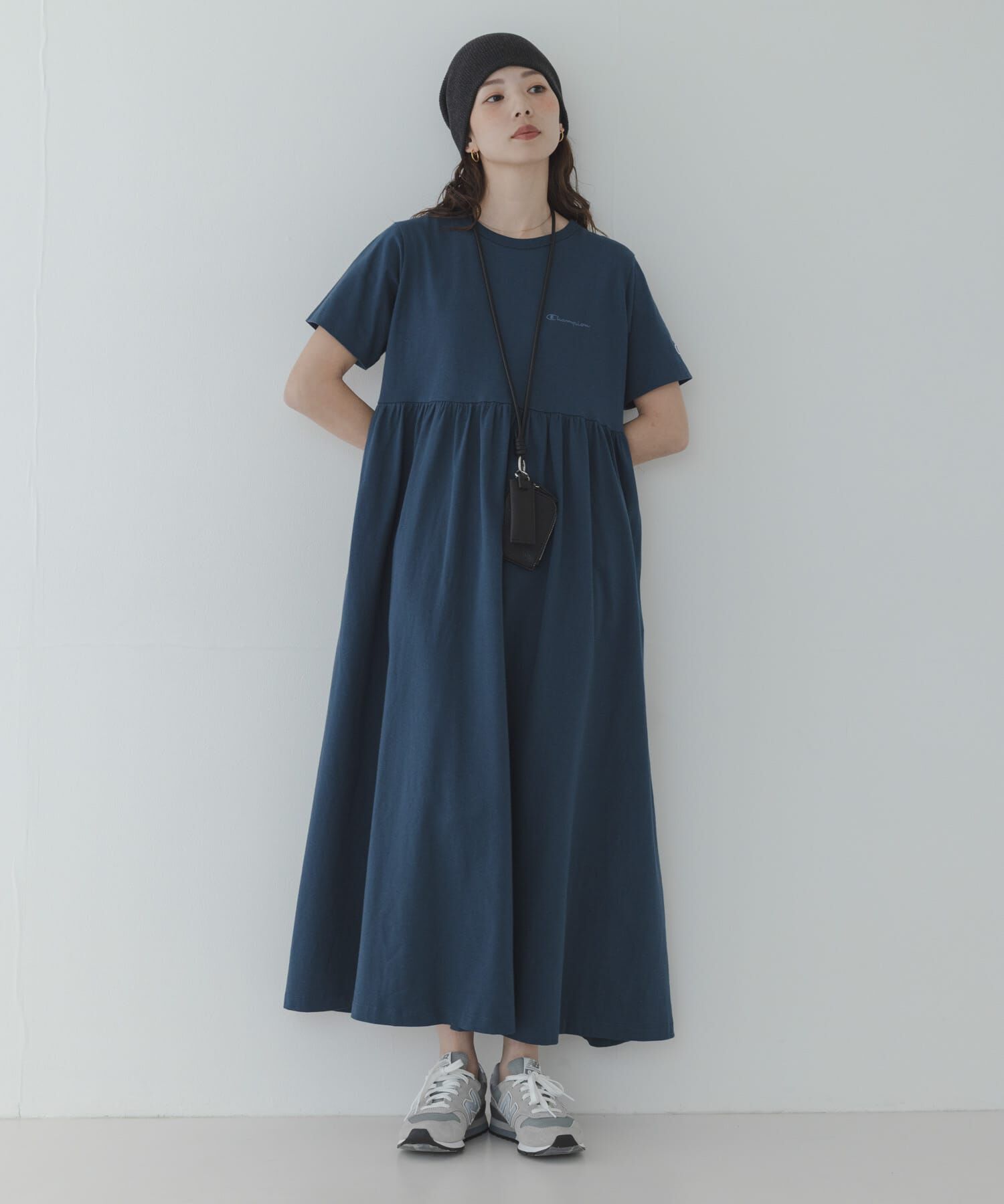 Sonny Label 「『別注』CHAMPION&times;Sonny Label　ギャザーワンピース」|ワンピース|ネイビー