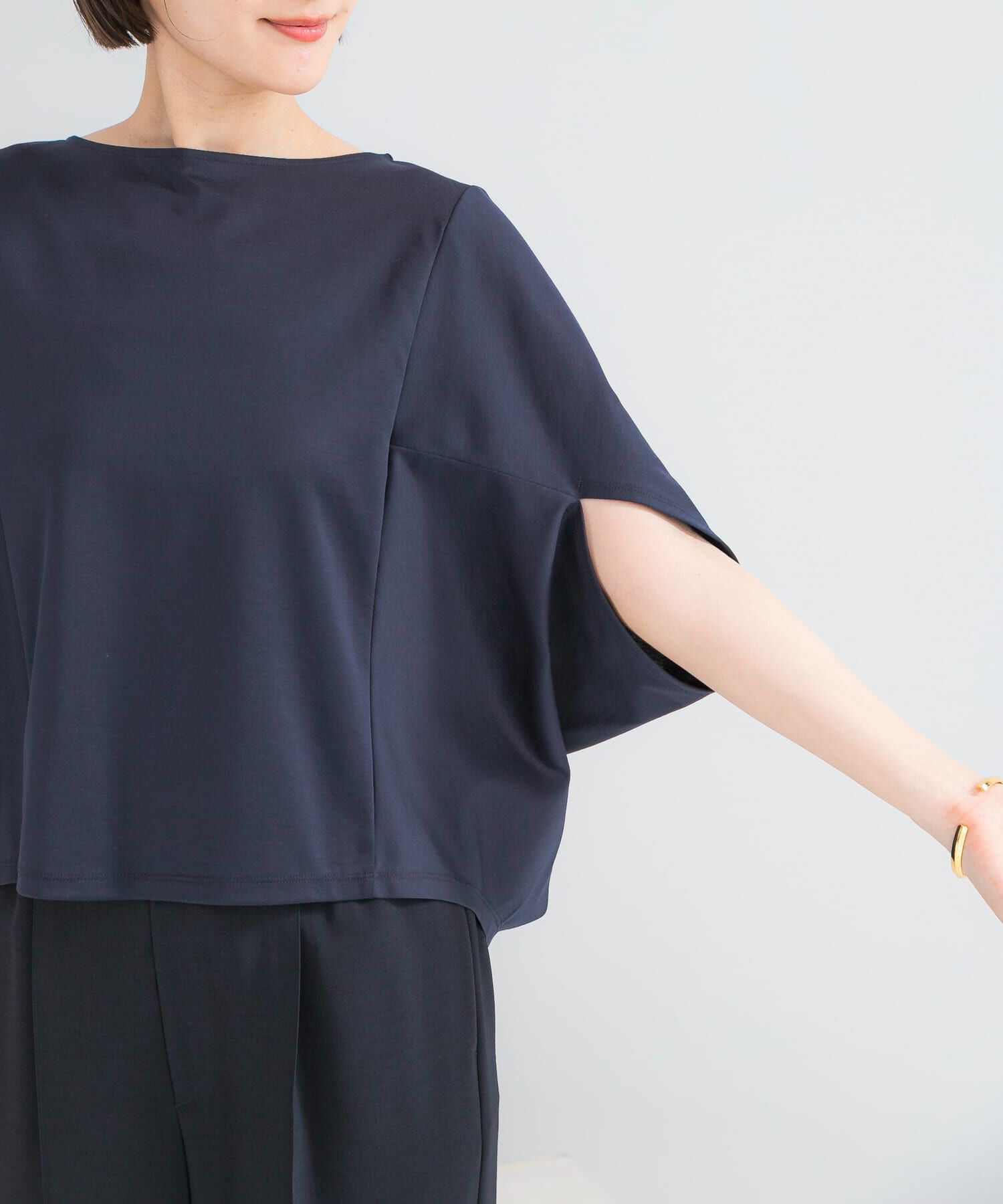 URBAN RESEARCH ROSSO「『WEB/一部店舗限定』UVカットクールタッチ5分袖ドルマンプルオーバー」|Tシャツ・カットソー|