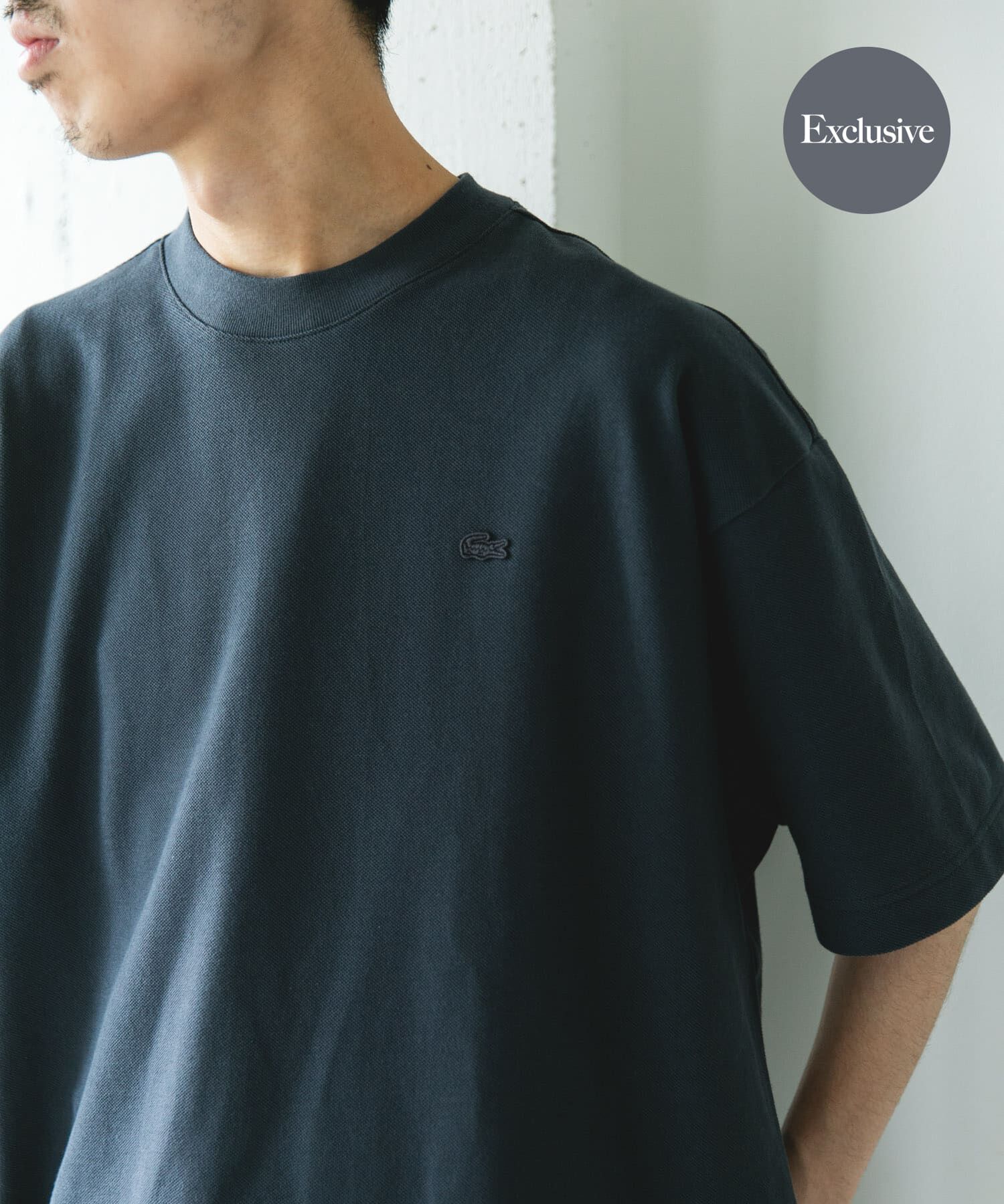 URBAN RESEARCH DOORS「『別注』LACOSTE&times;DOORS　MOSS STITCH SHORT-SLEEVE T-SHIRTS」|Tシャツ・カットソー|ダークグレー
