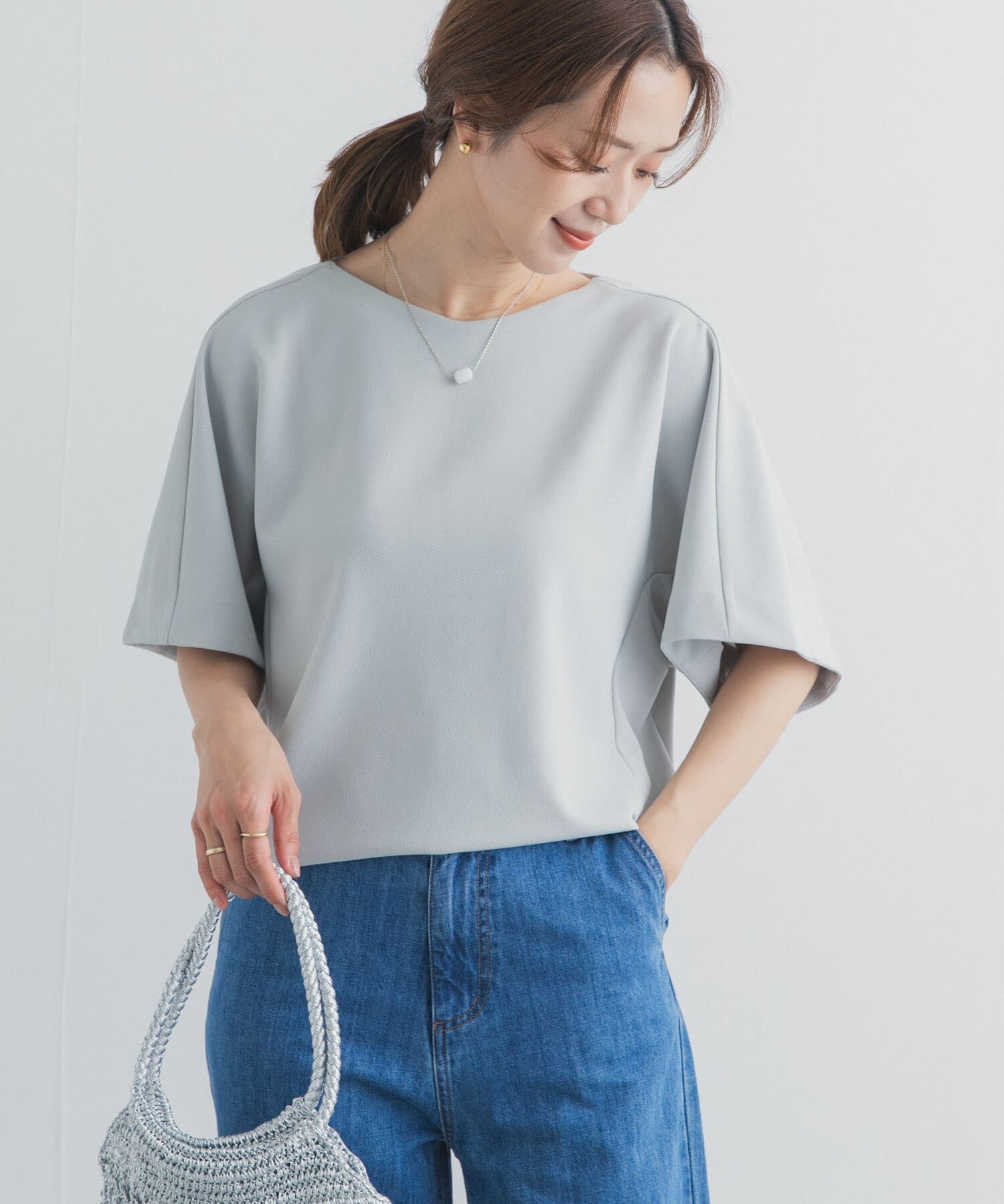 URBAN RESEARCH DOORS「カットジョーゼットVネックプルオーバー」|Tシャツ・カットソー|