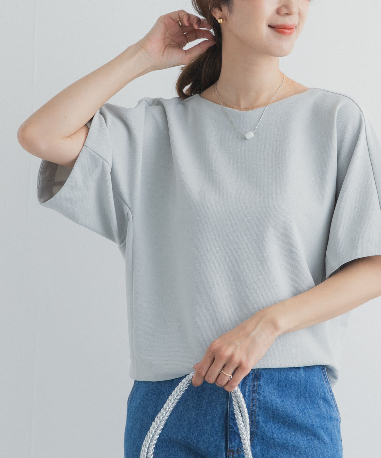 URBAN RESEARCH DOORS「カットジョーゼットVネックプルオーバー」|Tシャツ・カットソー|