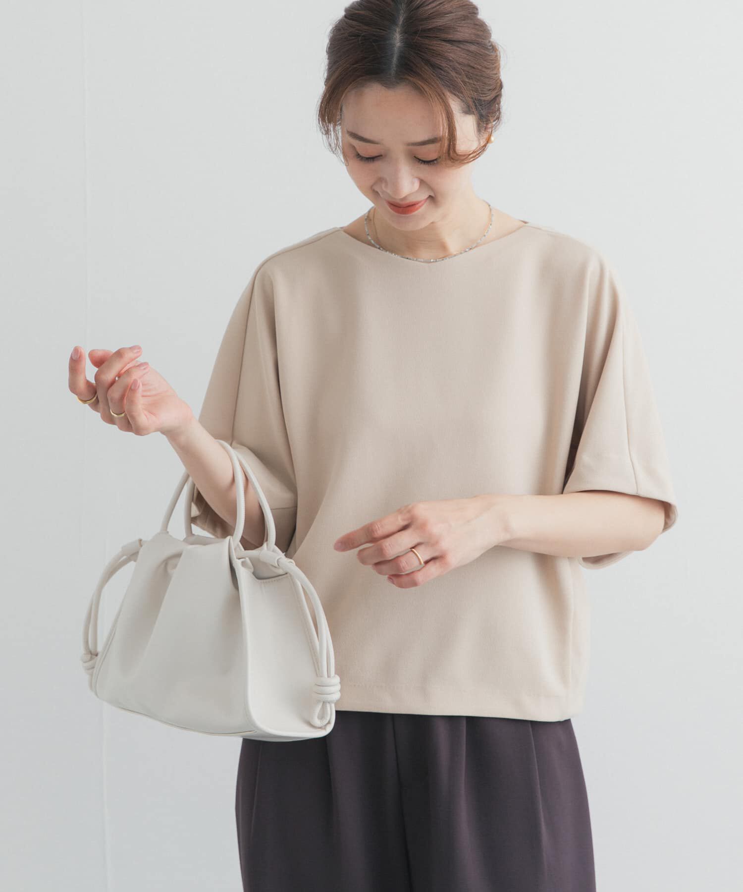 URBAN RESEARCH DOORS「カットジョーゼットVネックプルオーバー」|Tシャツ・カットソー|