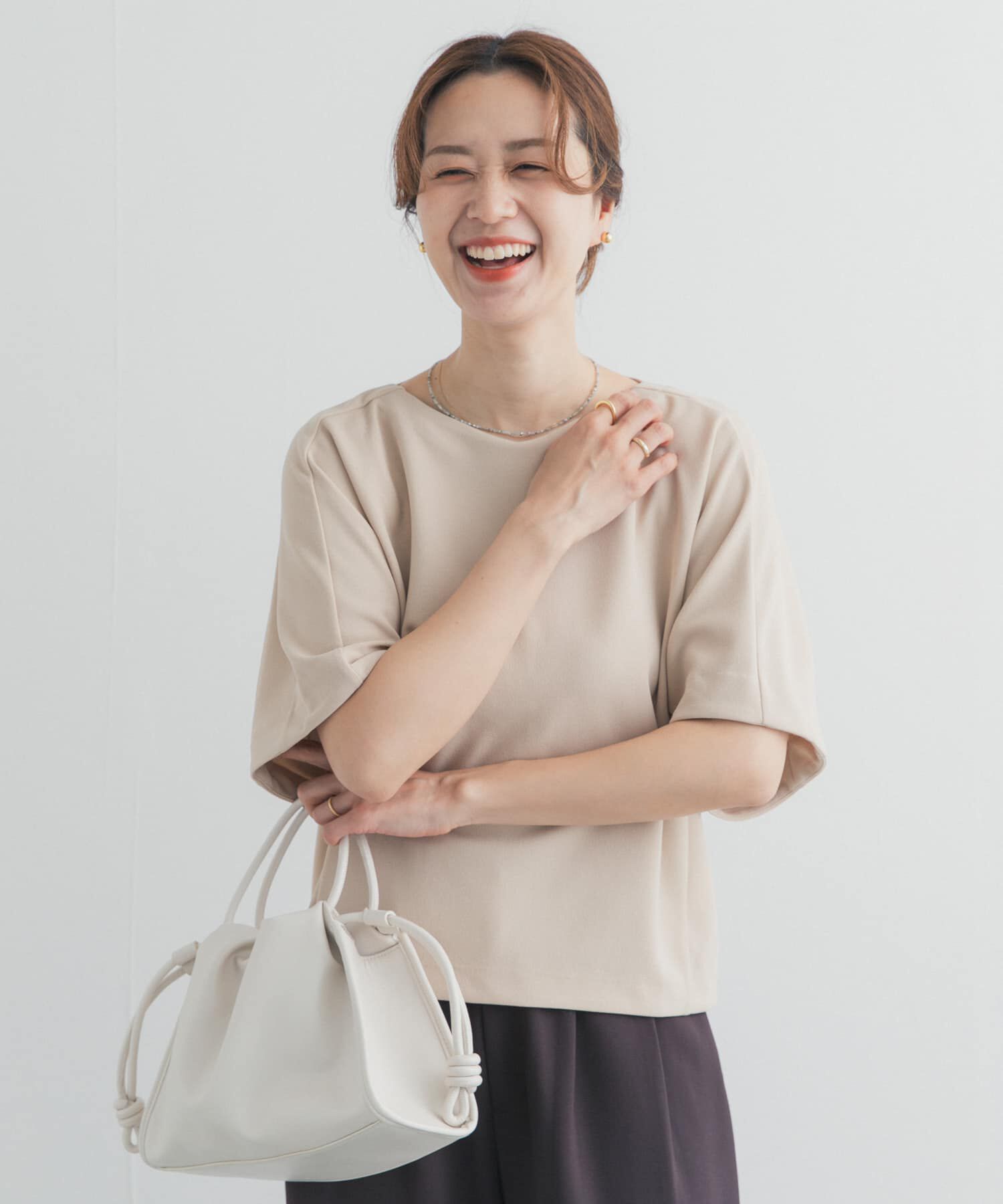 URBAN RESEARCH DOORS「カットジョーゼットVネックプルオーバー」|Tシャツ・カットソー|