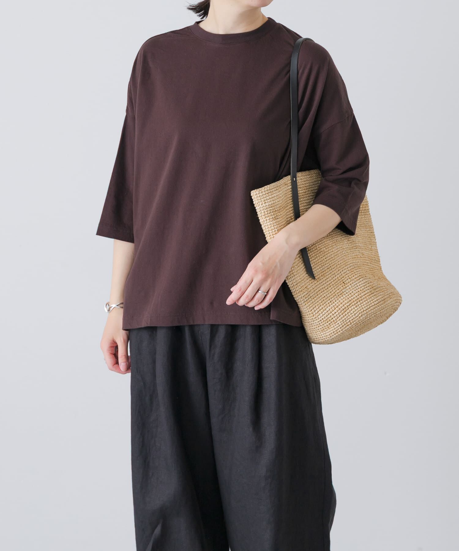 かぐれ「ワイド6分袖プルオーバー」|Tシャツ・カットソー|