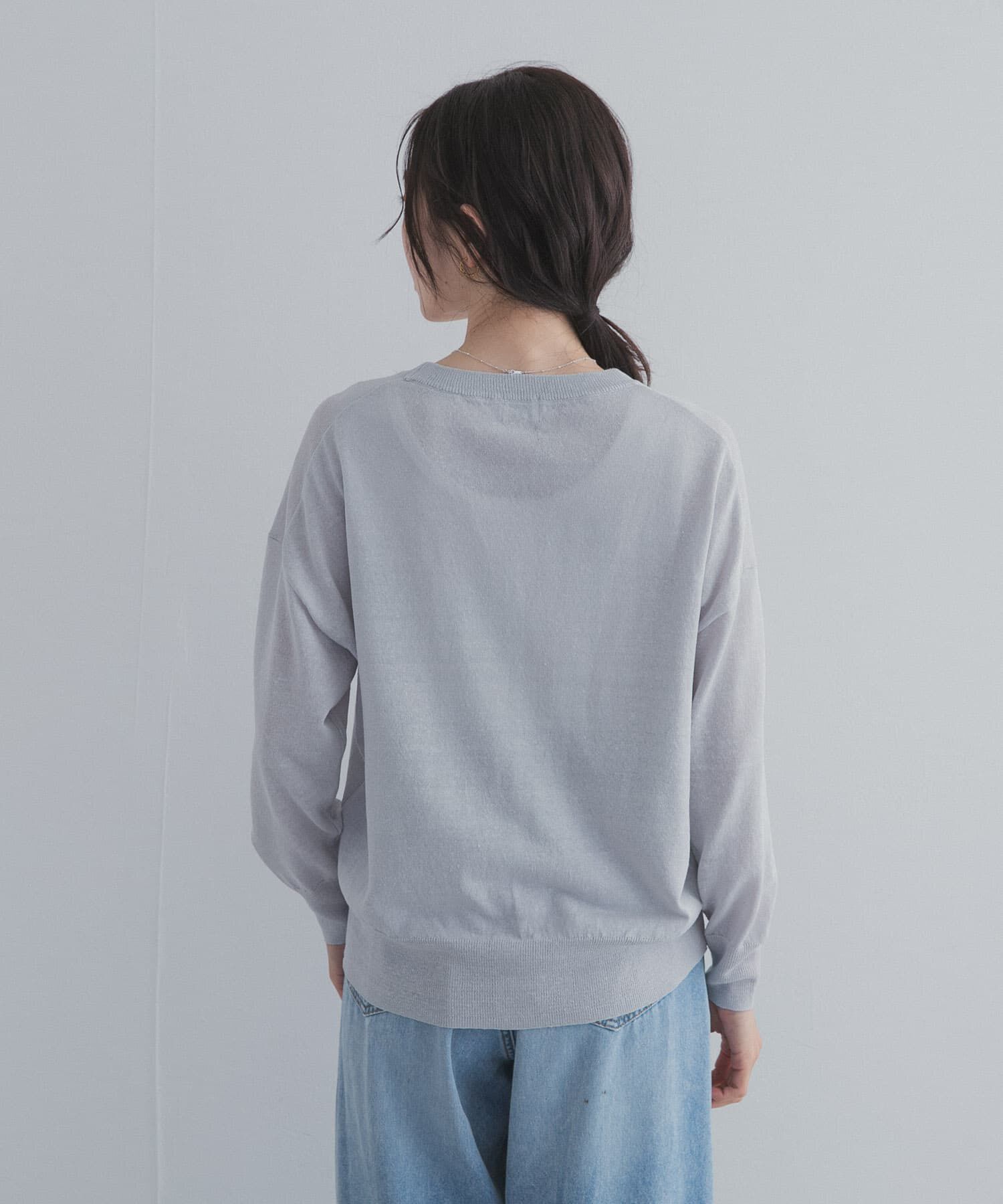URBAN RESEARCH DOORS「リネン混Vネックショートカーディガン」|カーディガン|