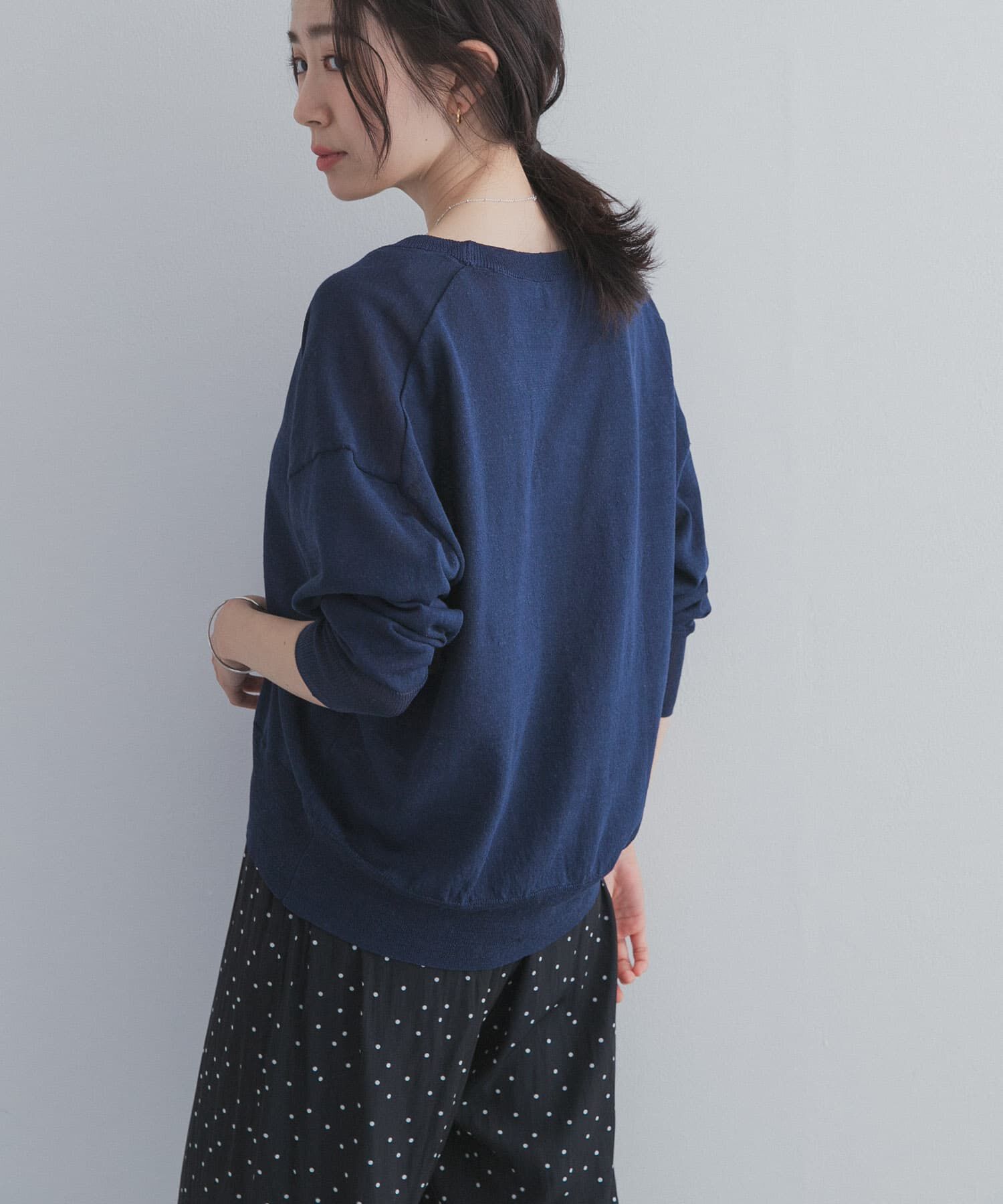 URBAN RESEARCH DOORS「リネン混Vネックショートカーディガン」|カーディガン|