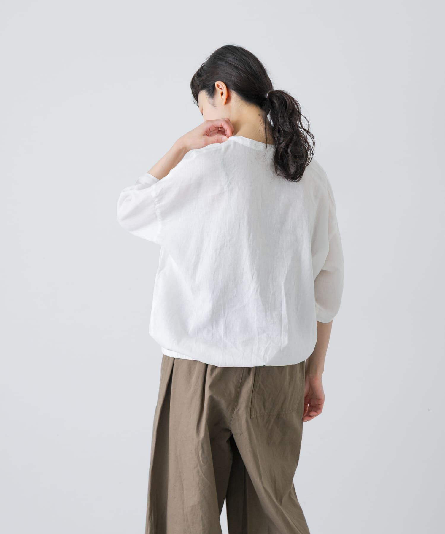 かぐれ「コットンリネンポケットプルオーバー」|シャツ・ブラウス|