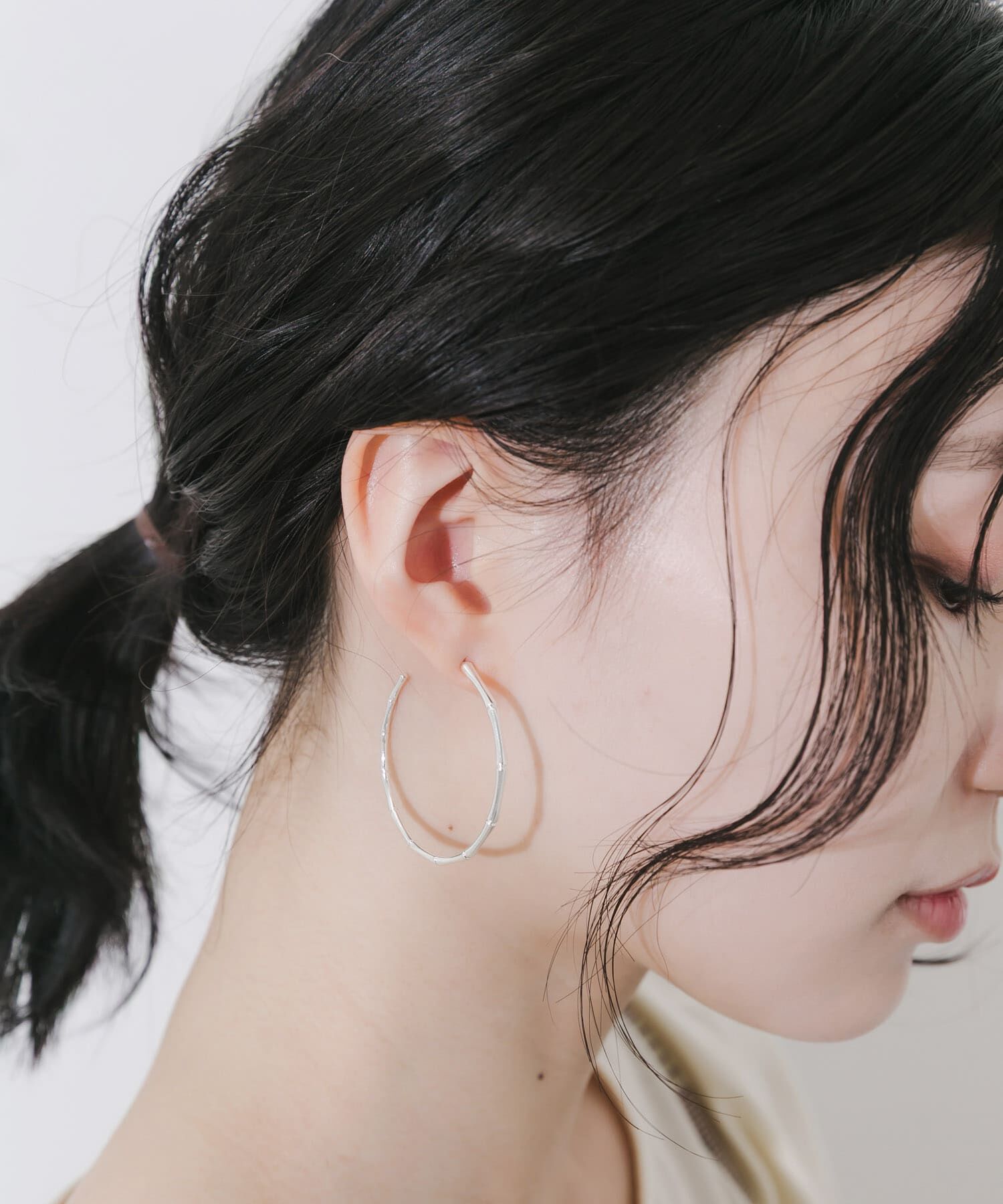 SMELLY「メタルバンブーナローフープピアス」|ピアス|