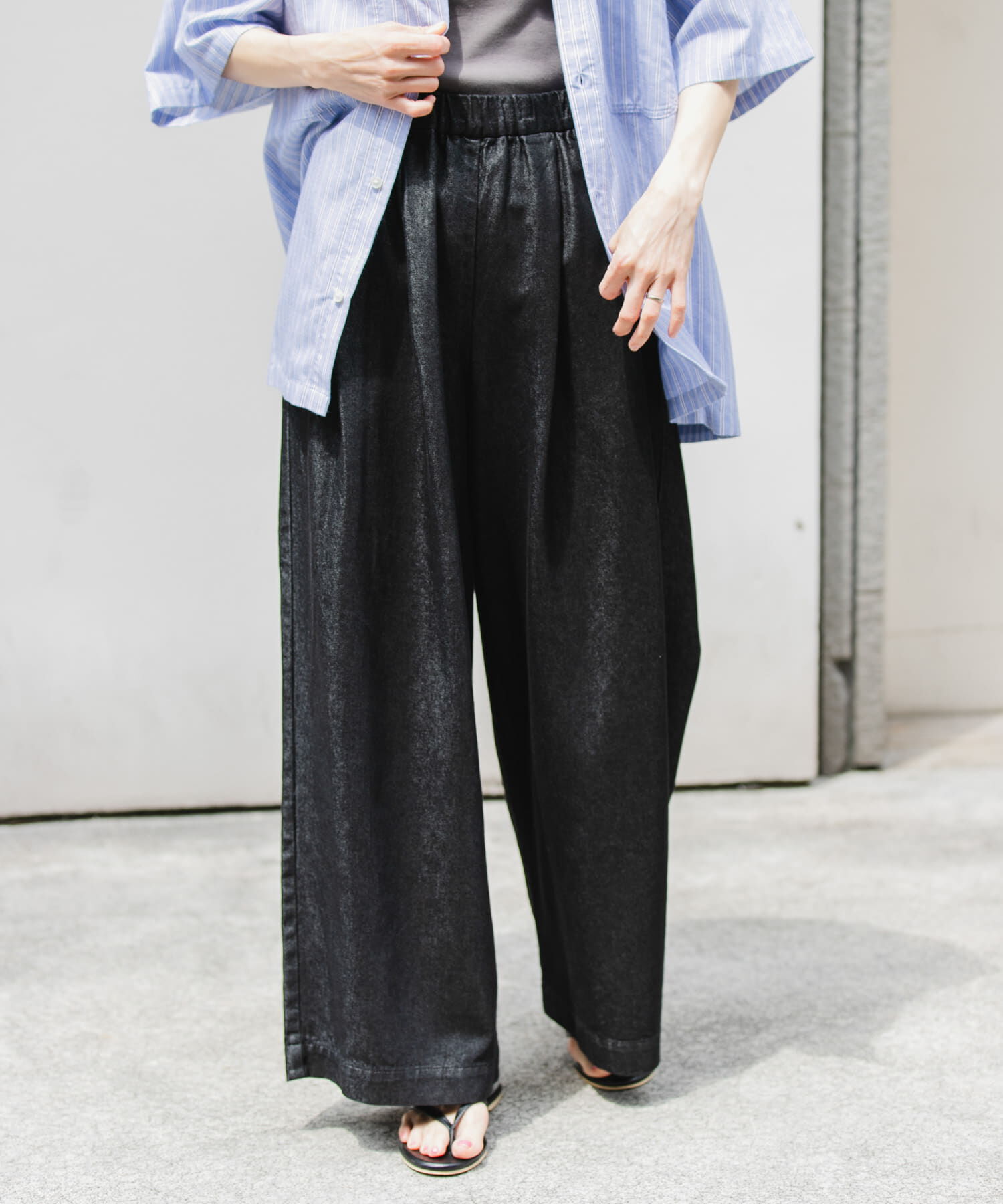 URBAN RESEARCH DOORS「FORK&SPOON　セルロースデニムワイドパンツ」|デニム|
