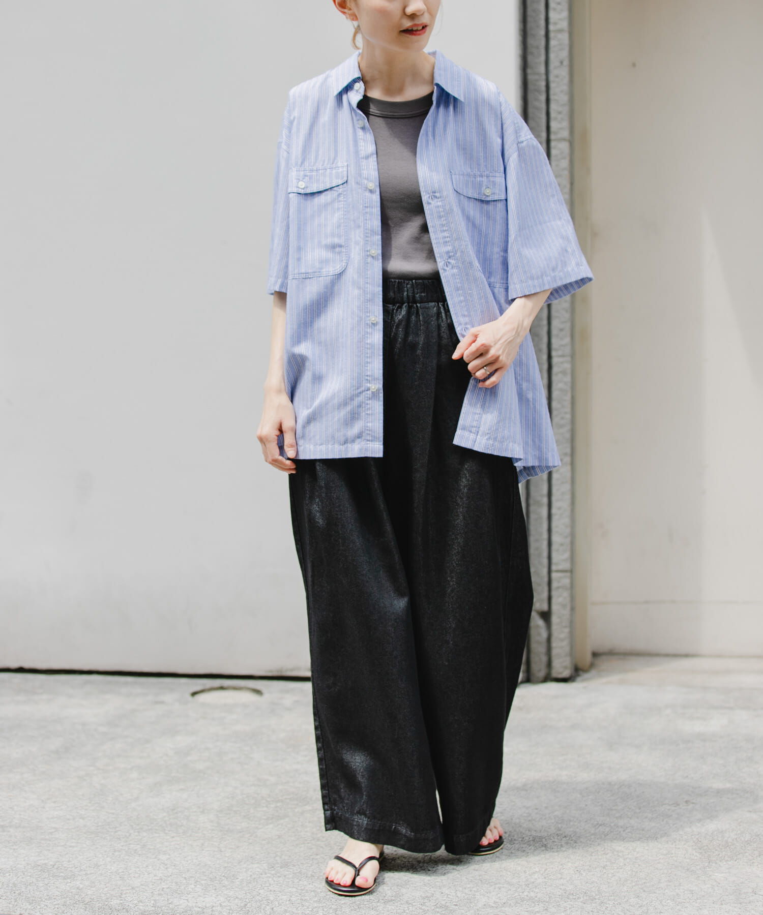 URBAN RESEARCH DOORS「FORK&SPOON　セルロースデニムワイドパンツ」|デニム|