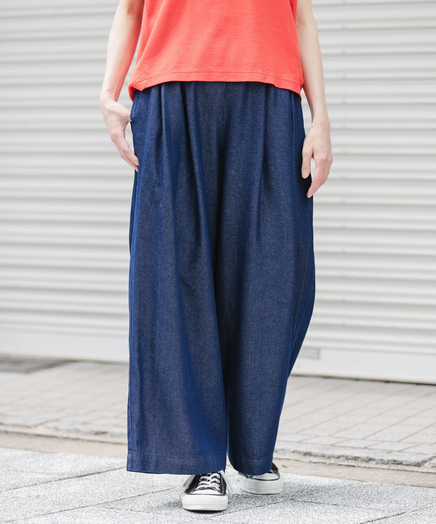 URBAN RESEARCH DOORS「FORK&SPOON　セルロースデニムワイドパンツ」|デニム|
