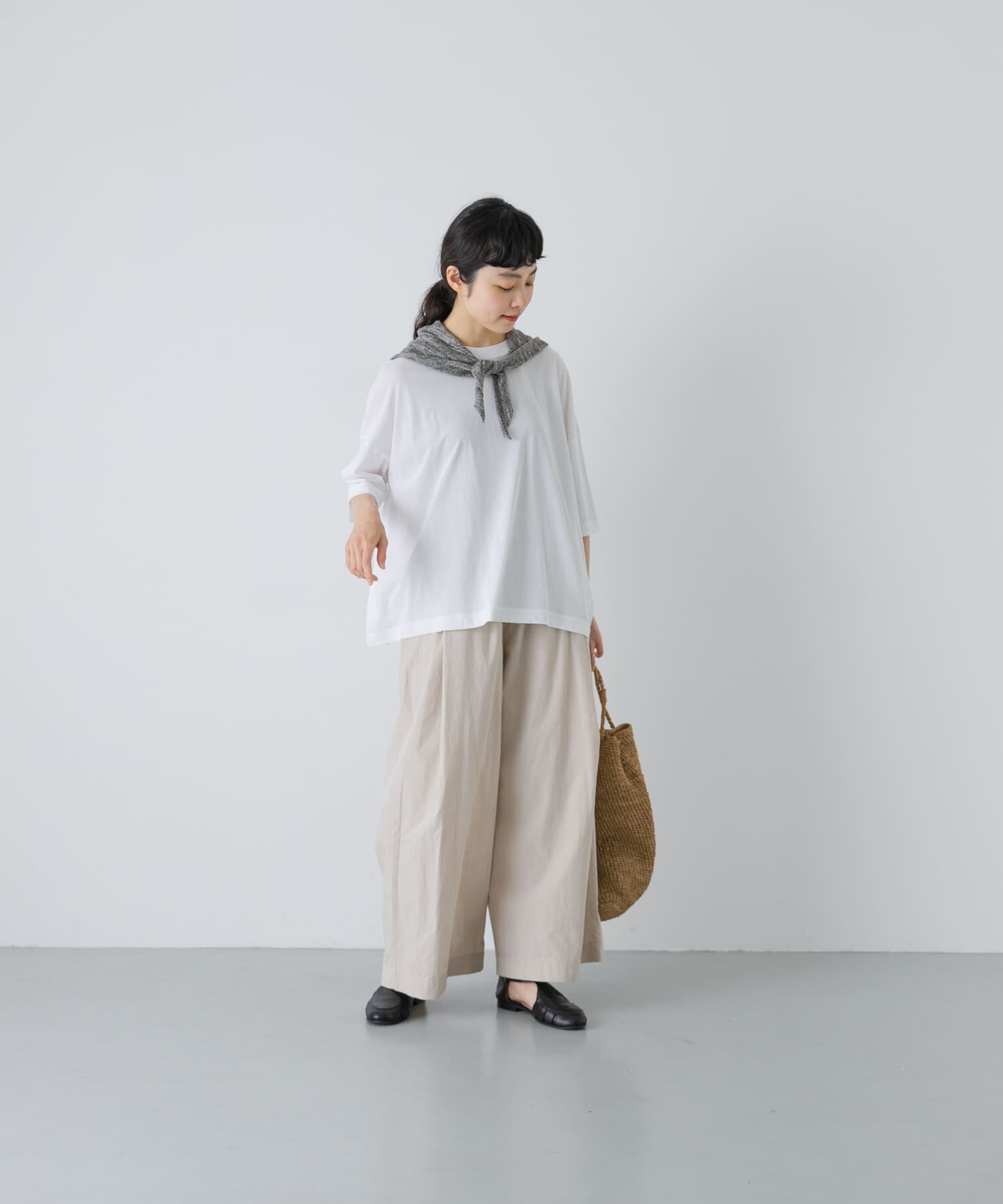 かぐれ「ハイツイストコットン半袖Tシャツ」|Tシャツ・カットソー|