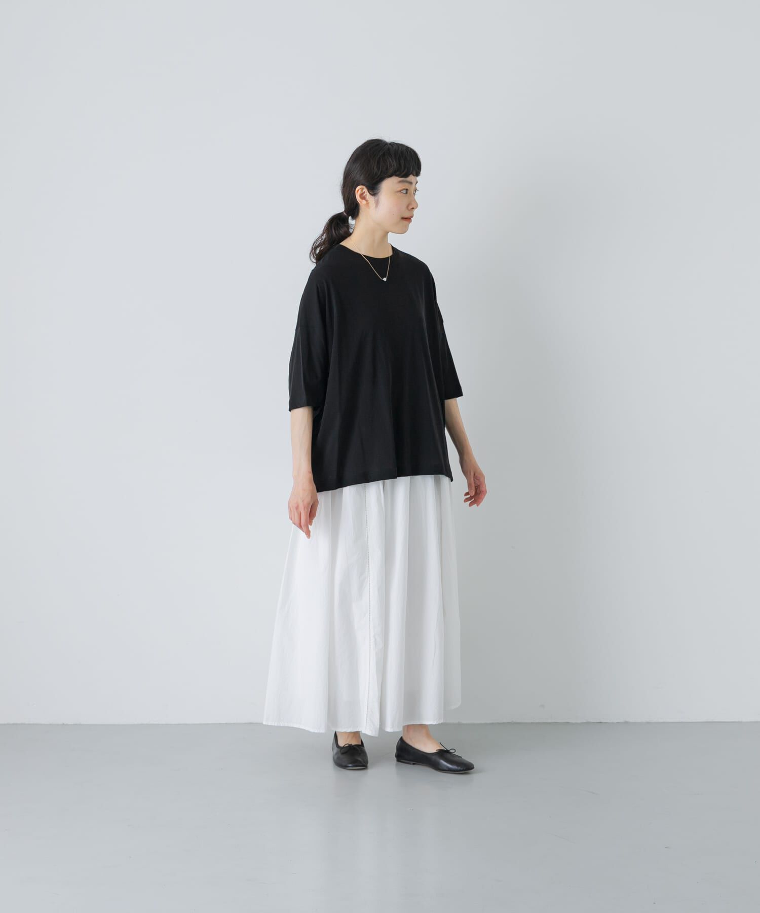 かぐれ「ハイツイストコットン半袖Tシャツ」|Tシャツ・カットソー|