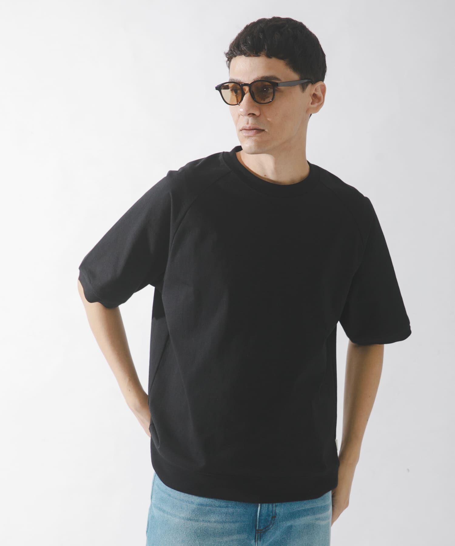 Sonny Label 「『接触冷感』『速乾』ハイスペラグランショートスリーブTシャツ」|Tシャツ・カットソー|ブラック