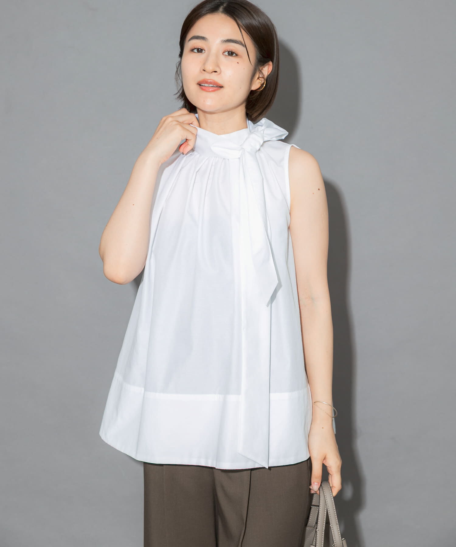 URBAN RESEARCH ROSSO「ウエストマークハイネックシャツブラウス」|シャツ・ブラウス|