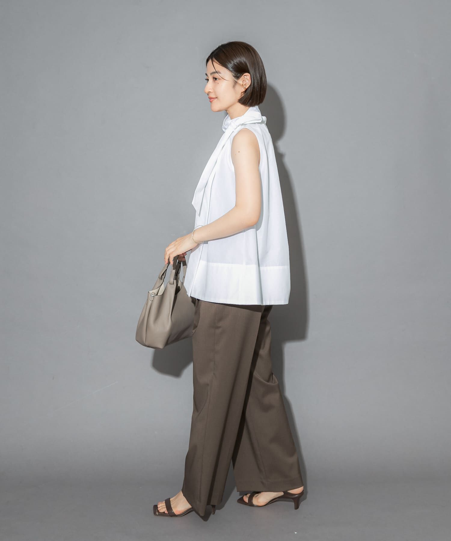 URBAN RESEARCH ROSSO「ウエストマークハイネックシャツブラウス」|シャツ・ブラウス|