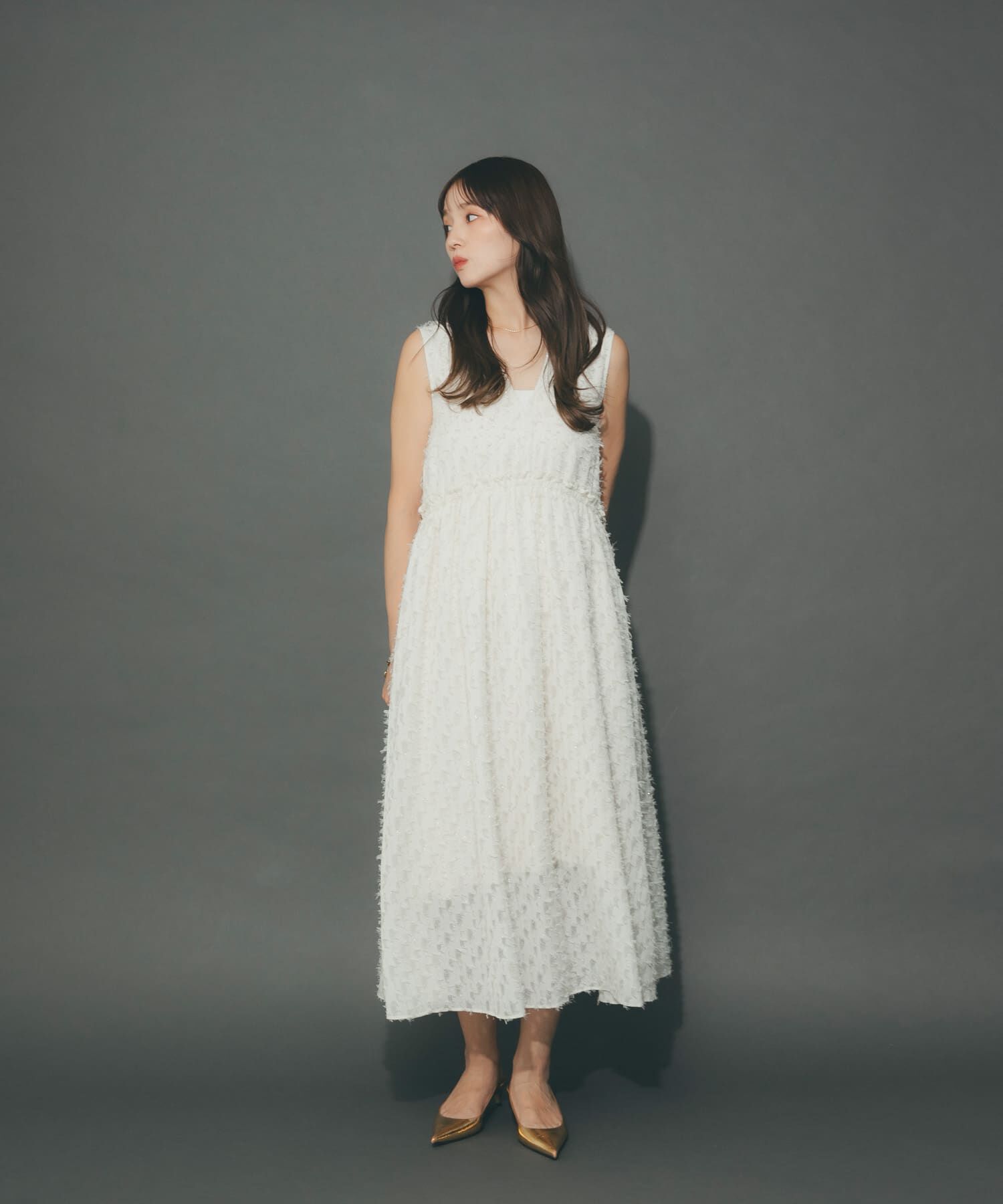 URBAN RESEARCH ROSSO「カットジャガードVネックワンピース」|ワンピース|