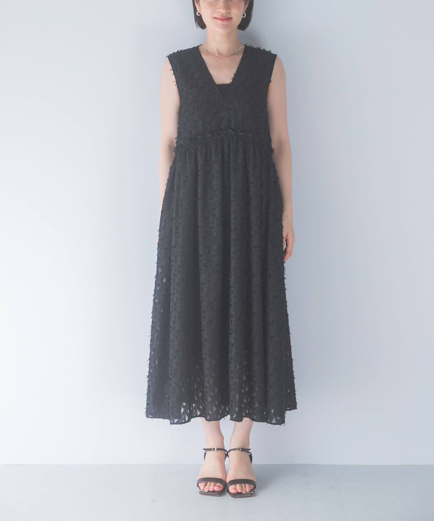 URBAN RESEARCH ROSSO「カットジャガードVネックワンピース」|ワンピース|