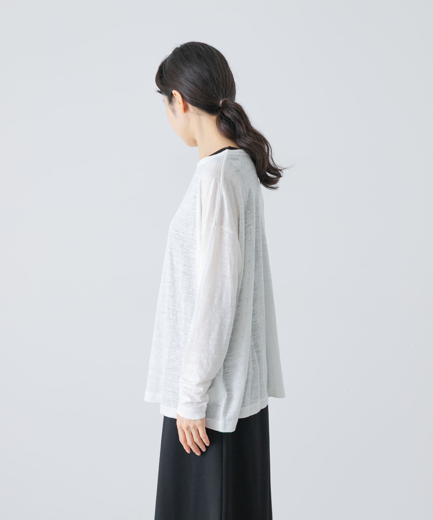 かぐれ「リネンボートネックカットソー」|Tシャツ・カットソー|