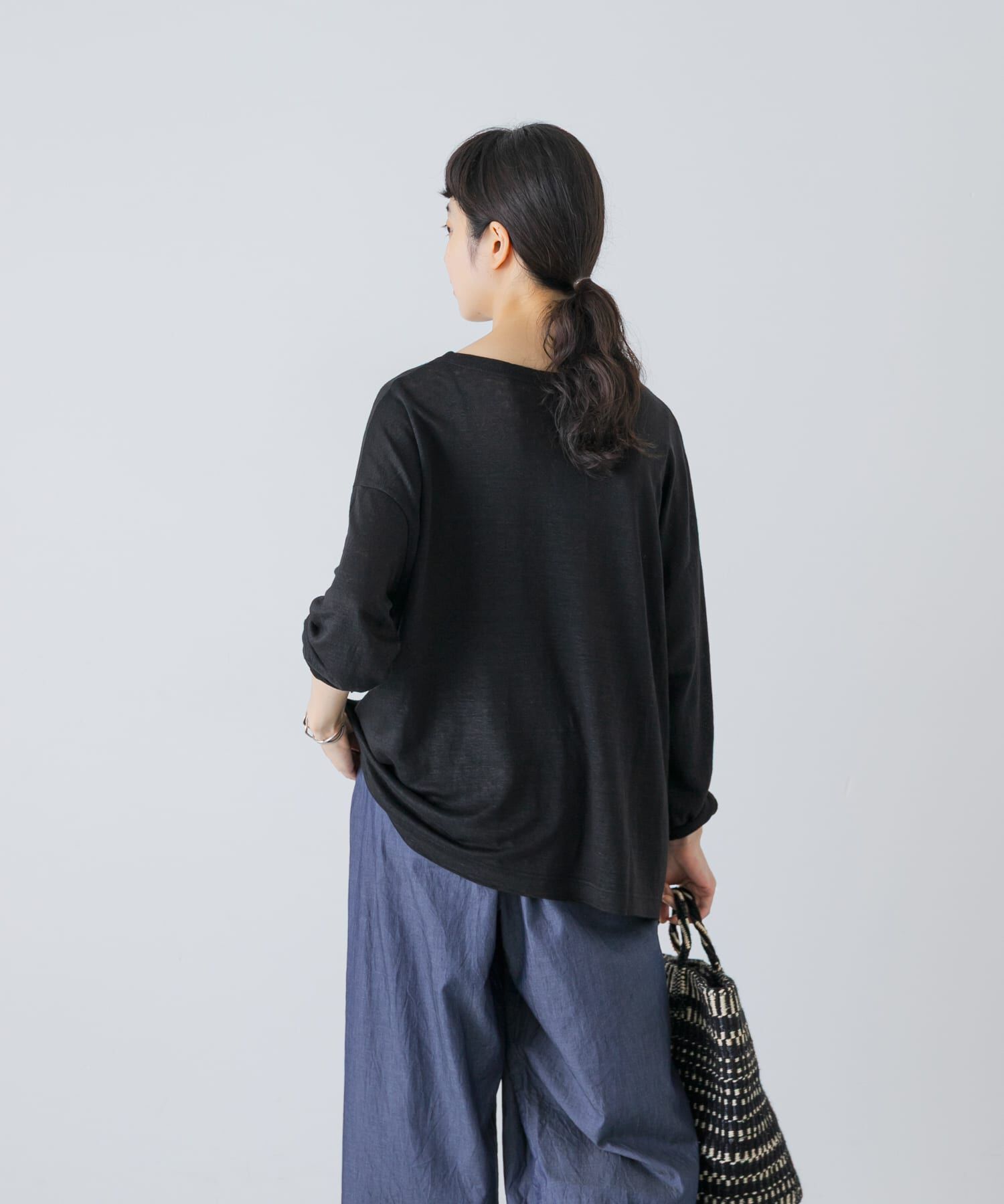 かぐれ「リネンボートネックカットソー」|Tシャツ・カットソー|