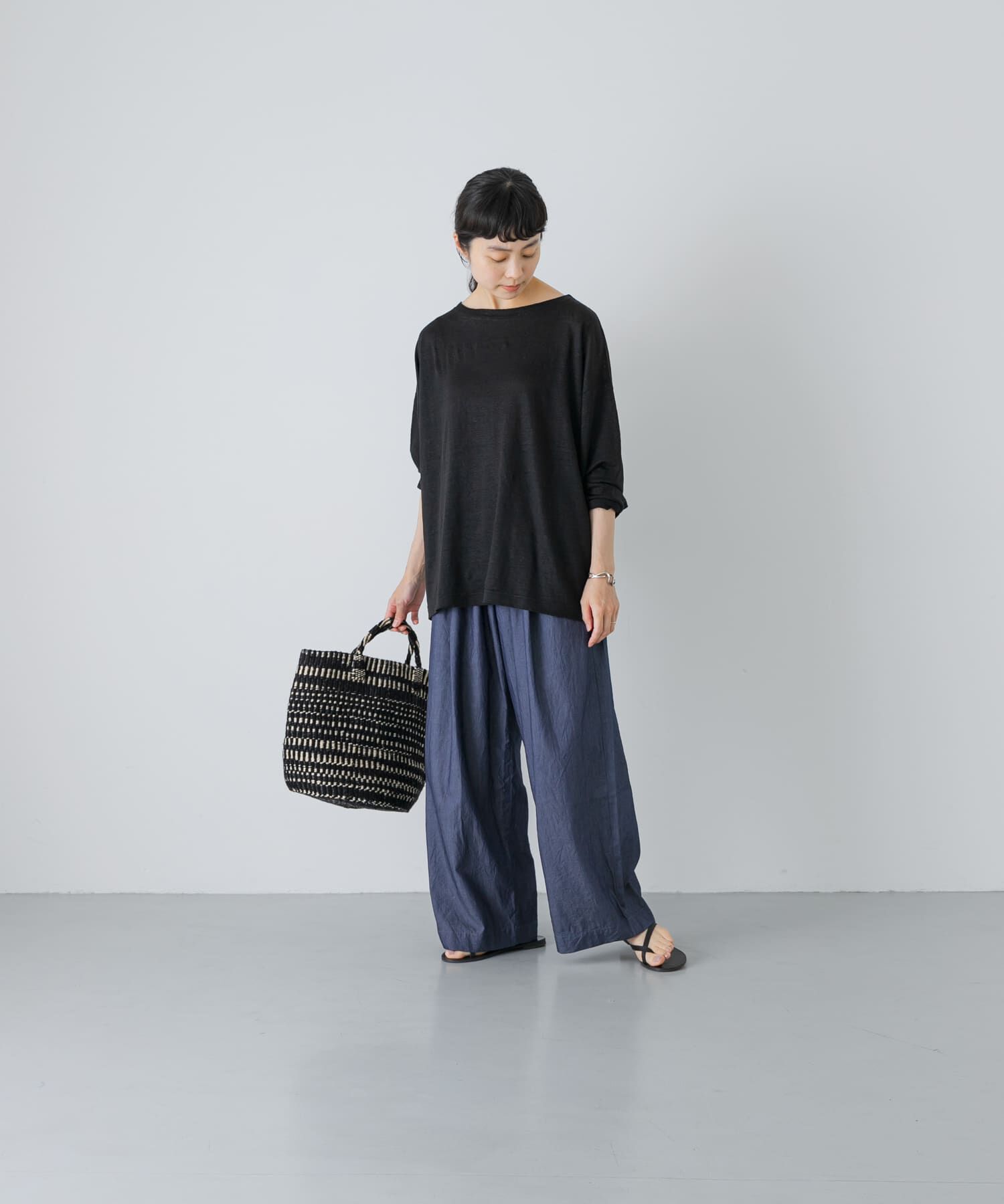 かぐれ「リネンボートネックカットソー」|Tシャツ・カットソー|