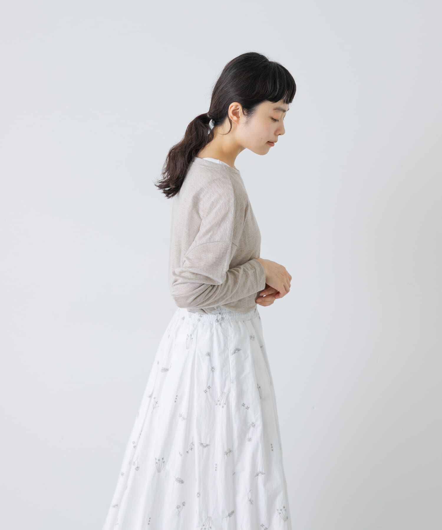 かぐれ「リネンボートネックカットソー」|Tシャツ・カットソー|