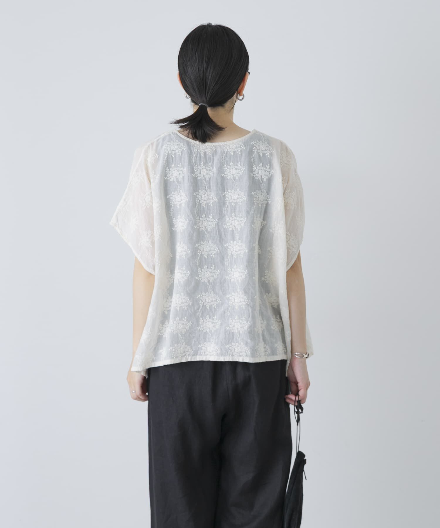 かぐれ「コットンガーゼ刺繍2WAYブラウス」|シャツ・ブラウス|