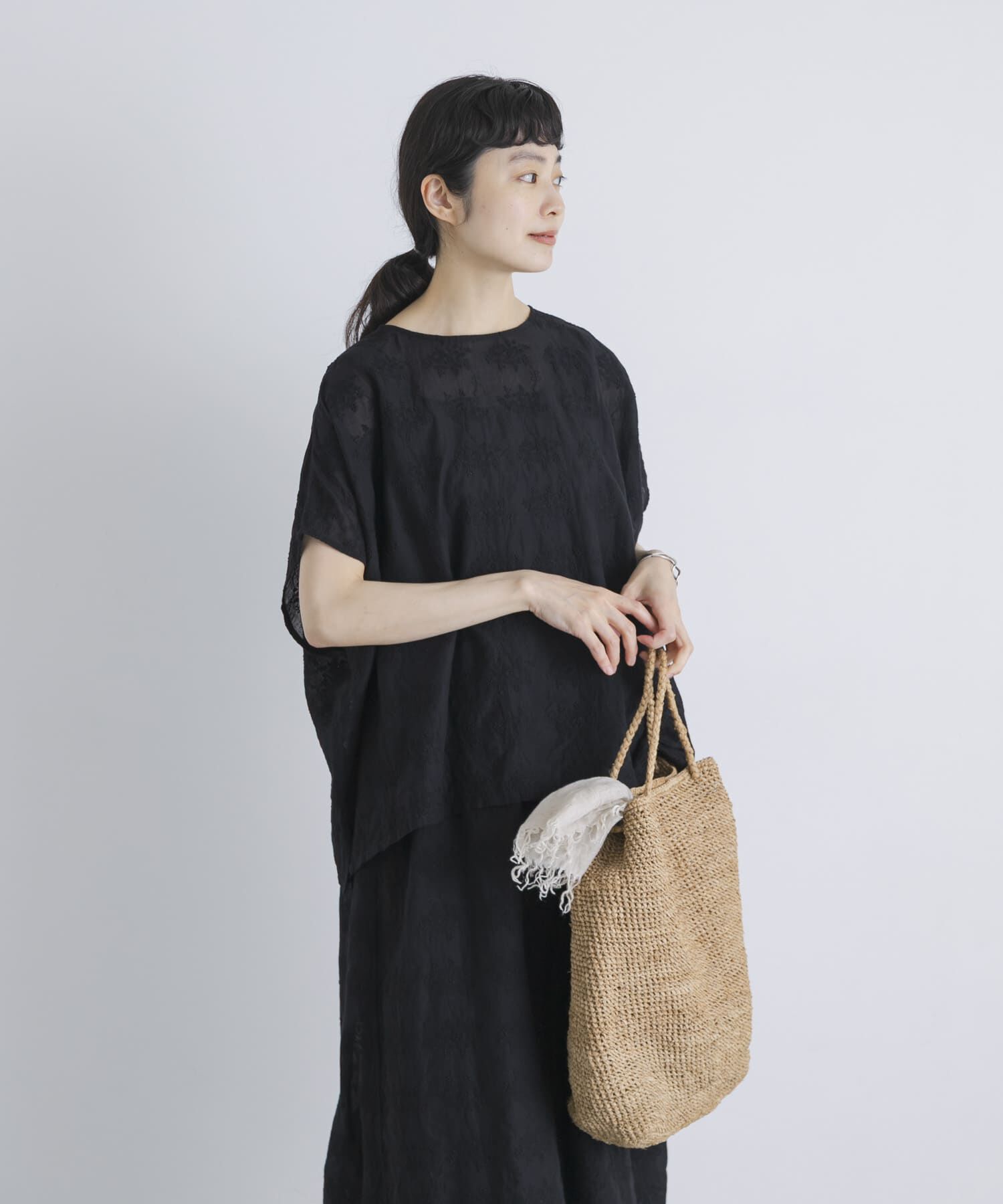 かぐれ「コットンガーゼ刺繍2WAYブラウス」|シャツ・ブラウス|
