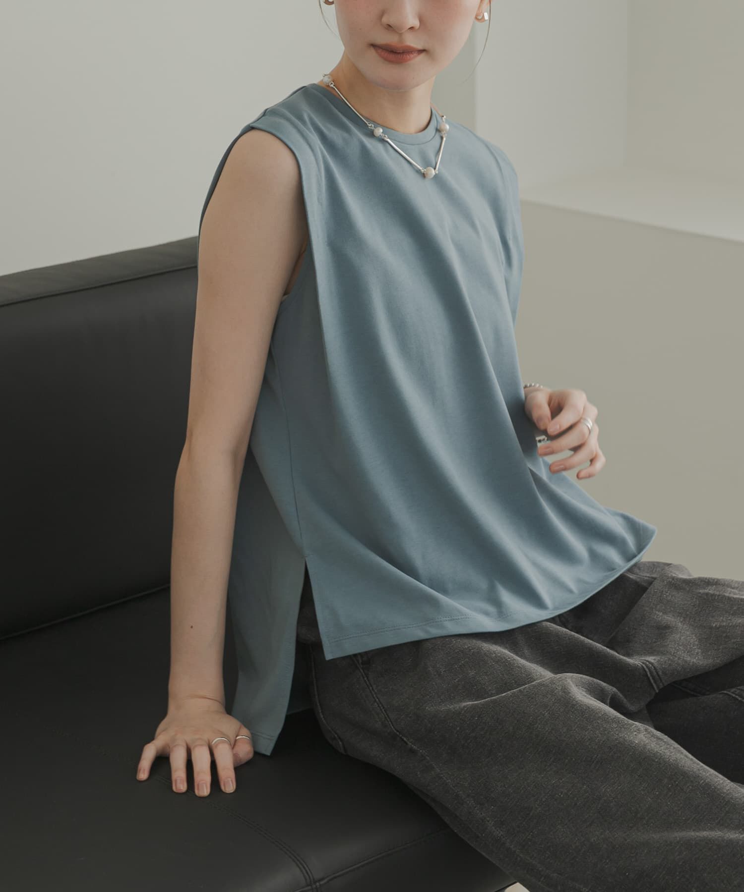 URBAN RESEARCH「汗染み防止ショルダータックカットソー」|Tシャツ・カットソー|ブルー系その他