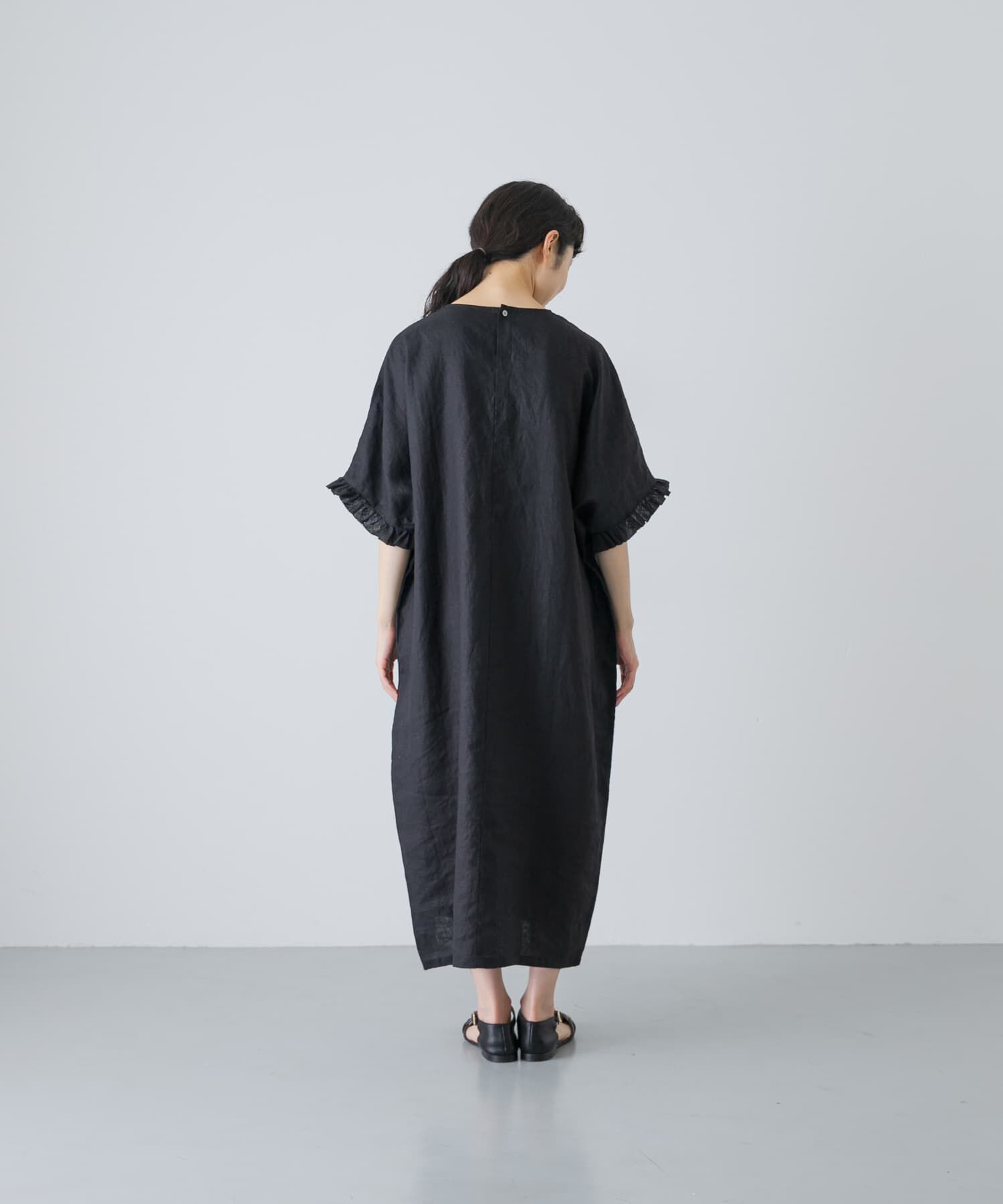 かぐれ「『2サイズ展開』リネンフリルスリーブワンピース」|ワンピース|