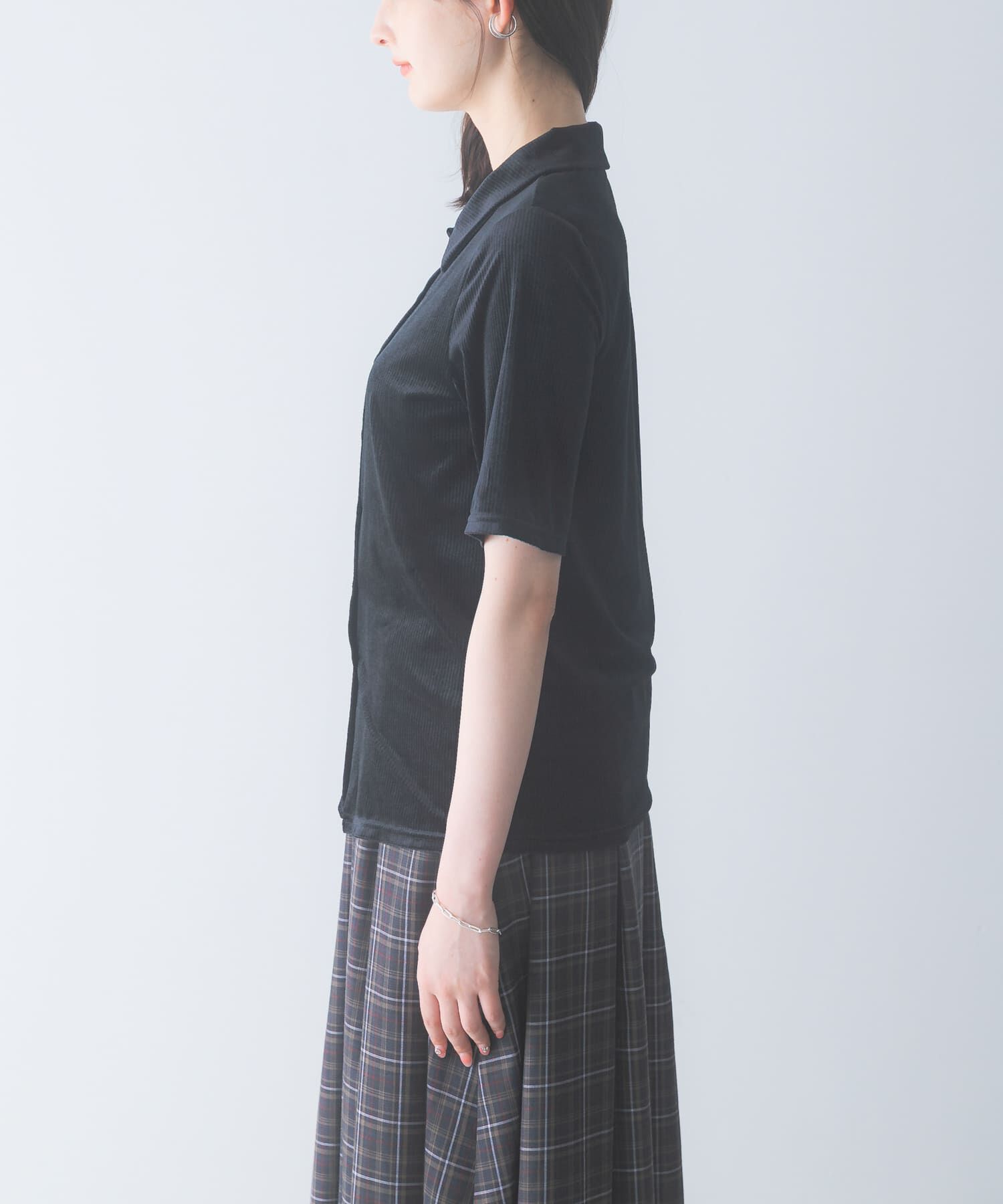 URBAN RESEARCH ROSSO「シアーストライプベロアポロカットソー」|Tシャツ・カットソー|