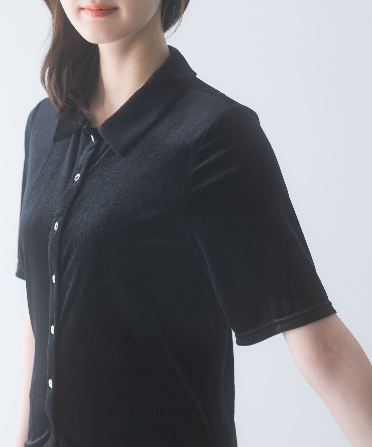 URBAN RESEARCH ROSSO「シアーストライプベロアポロカットソー」|Tシャツ・カットソー|