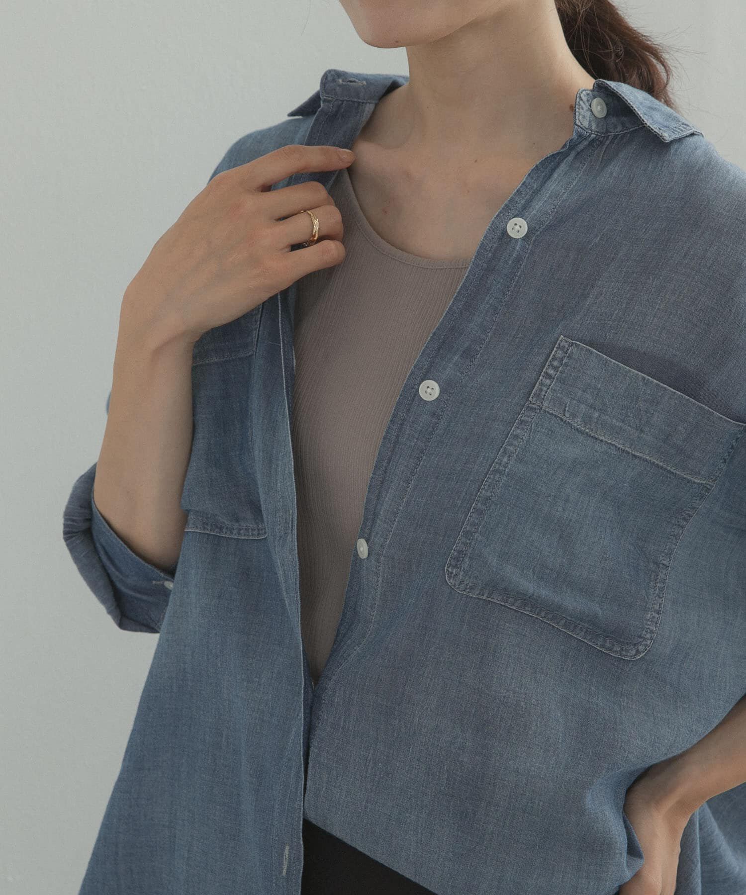 URBAN RESEARCH DOORS「テレコタンクトップ」|タンクトップ|モカ