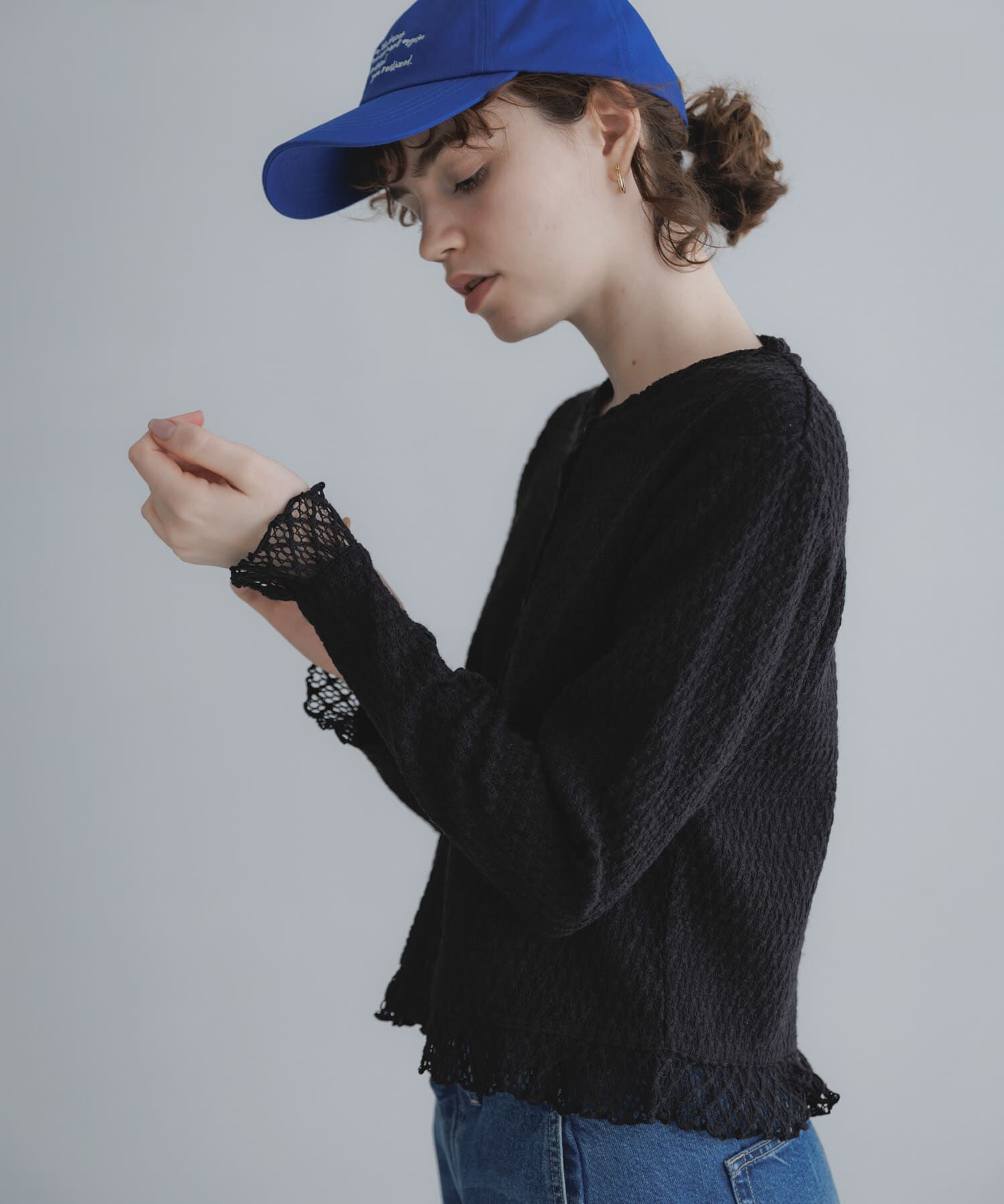 Sonny Label 「『WEB限定』レースシャーリングフリルカットソー」|Tシャツ・カットソー|