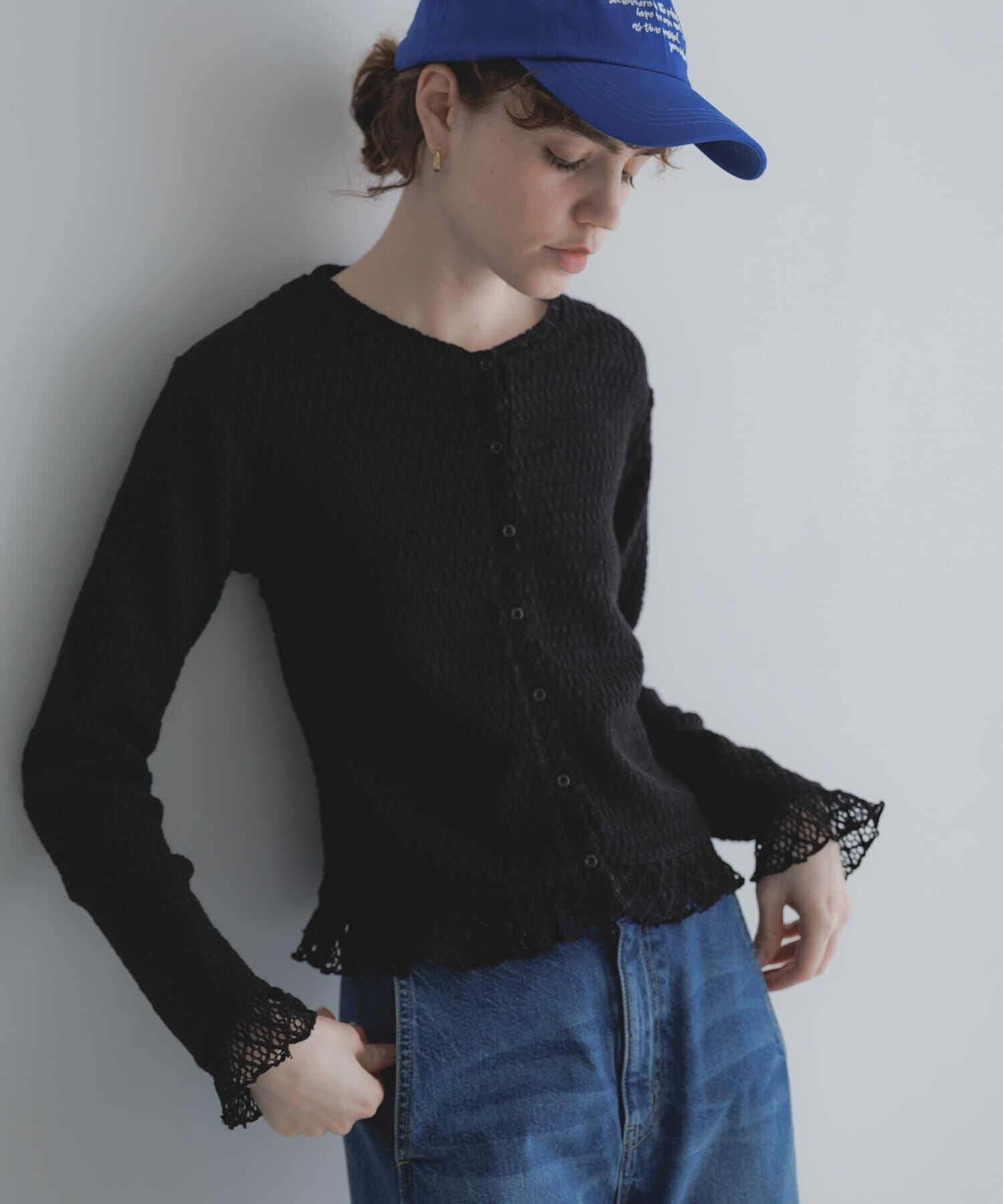 Sonny Label 「『WEB限定』レースシャーリングフリルカットソー」|Tシャツ・カットソー|