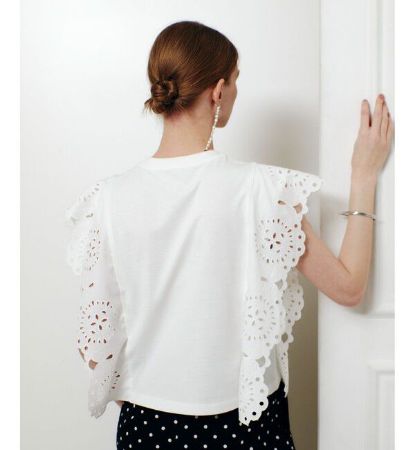 LOULOU WILLOUGHBY「スカラレーストリミングＴシャツ」|Tシャツ・カットソー|