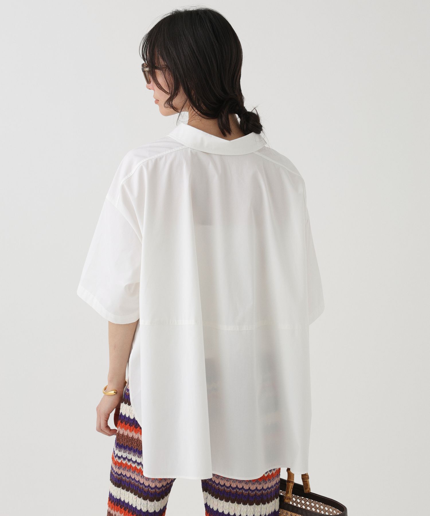 BABYLONE「バックコクーン5分袖シャツ」|シャツ・ブラウス|