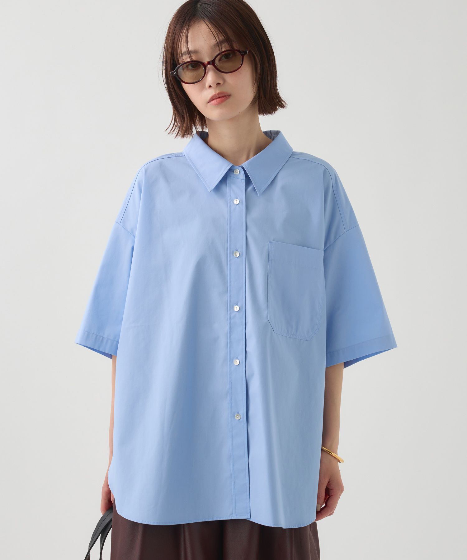 BABYLONE「バックコクーン5分袖シャツ」|シャツ・ブラウス|ｻｯｸｽ