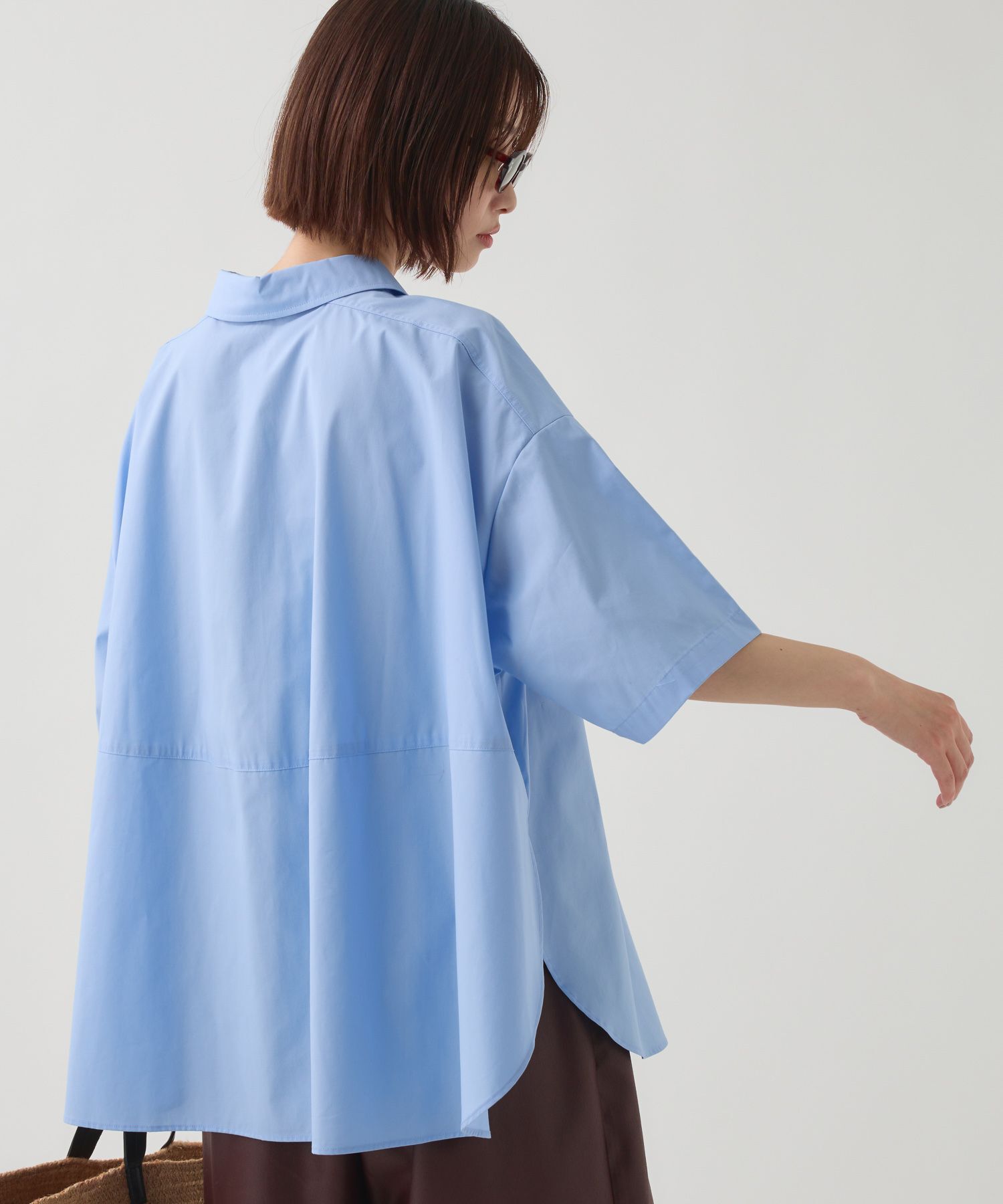 BABYLONE「バックコクーン5分袖シャツ」|シャツ・ブラウス|