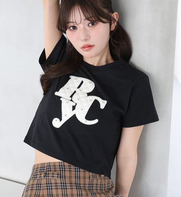  「ビジュー付きロゴアソートサスティナブルTシャツ」|プルオーバー|