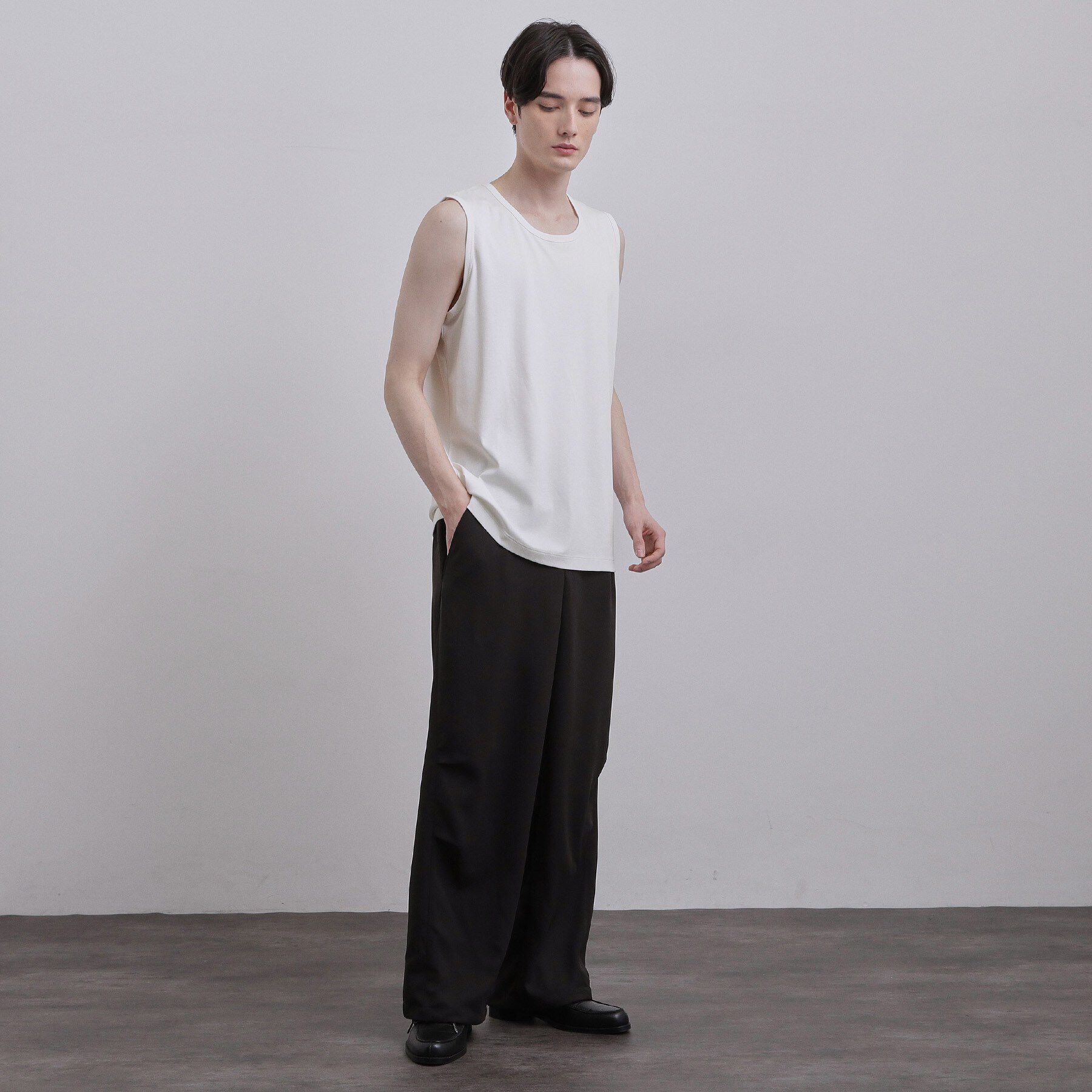 tk.TAKEO KIKUCHI「【UVカット／接触冷感】スムースシルケット ノースリーブカットソー」|Tシャツ・カットソー|