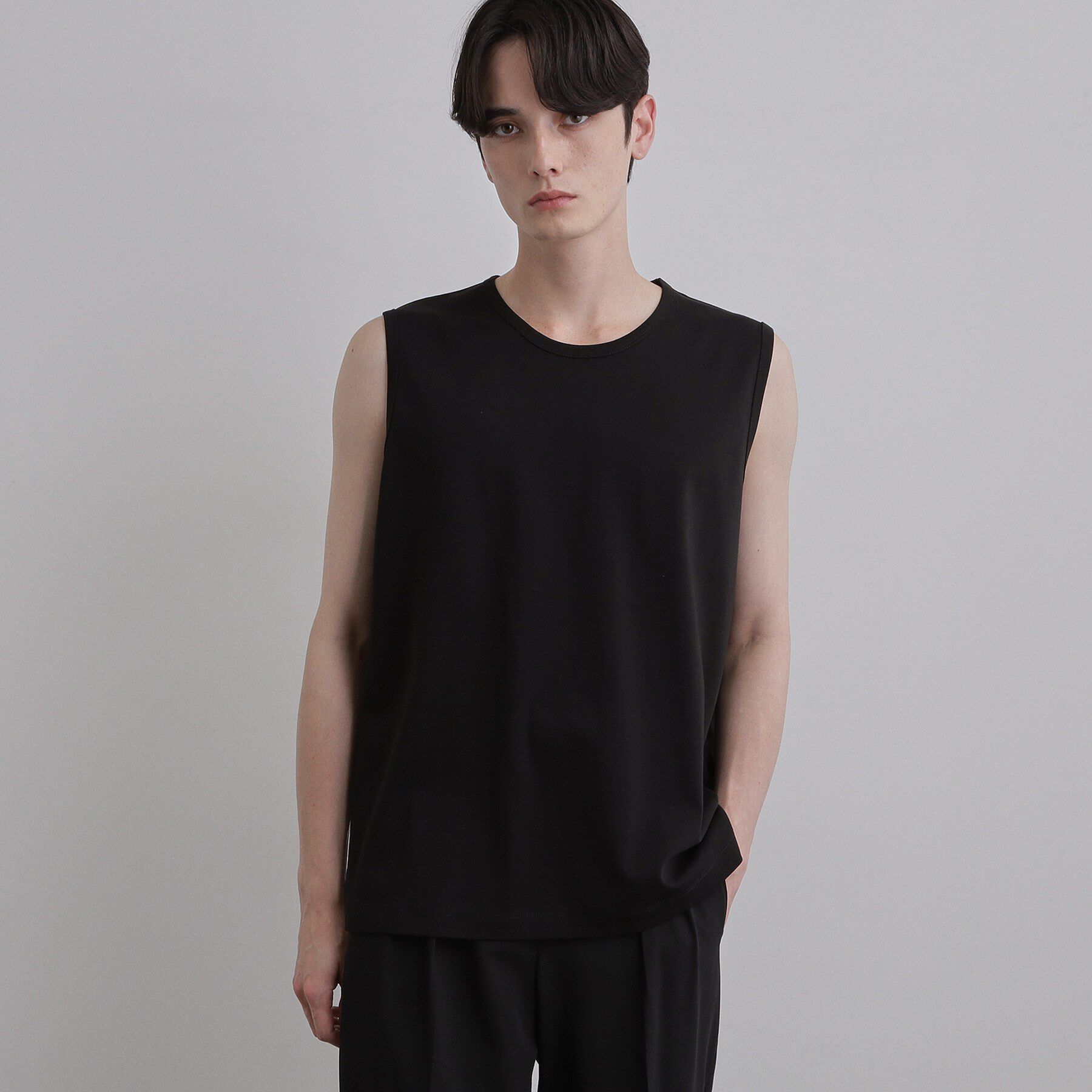 tk.TAKEO KIKUCHI「【汗シミ防止／UVカット】sweat stain proof seriesノースリーブ」|Tシャツ・カットソー|ブラック(019)