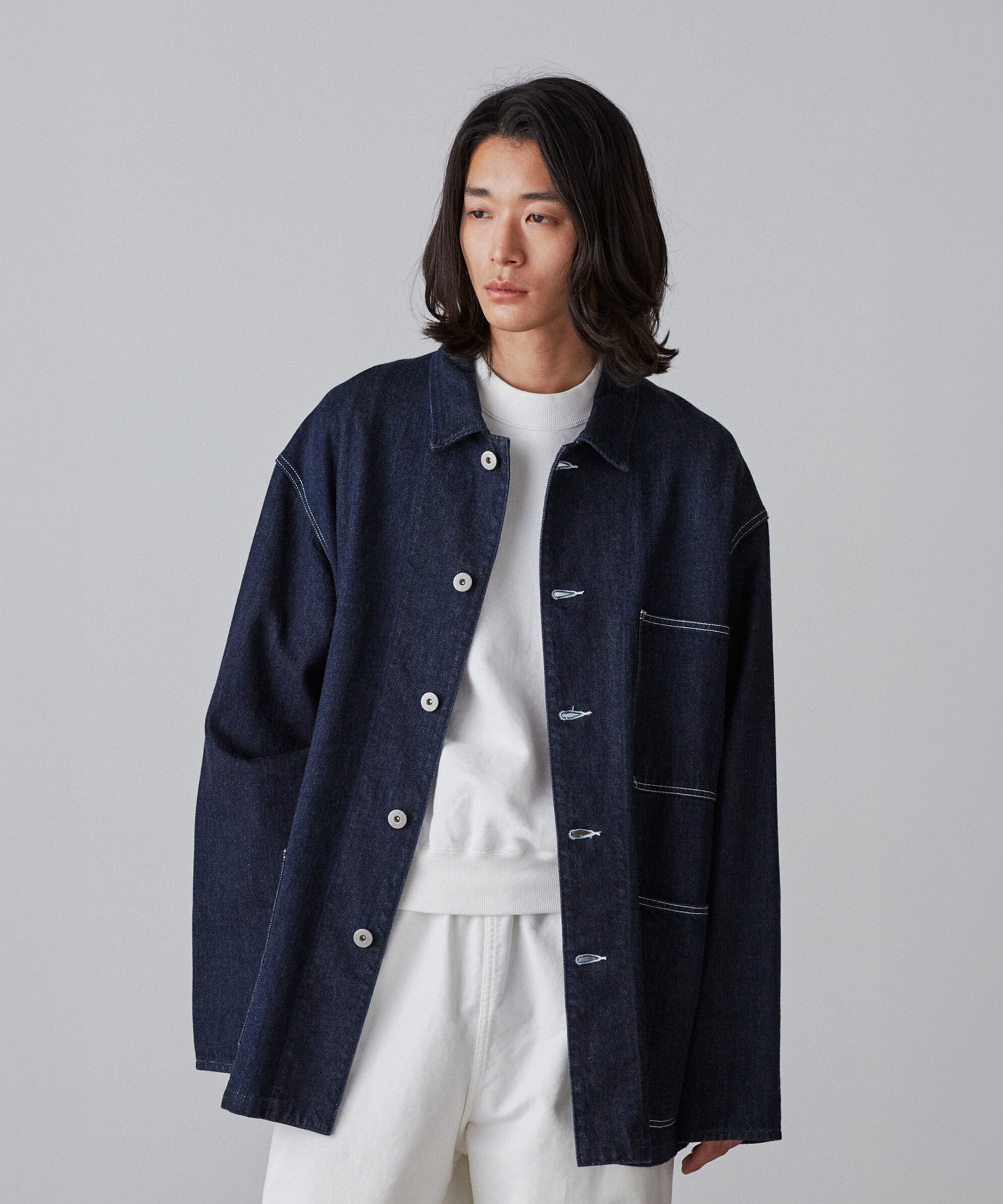 YLEVE 「Ｙ / 12.5oz ORGANIC COTTON DENIM BLOUSON」|ブルゾン・スタジャン|ネイビー
