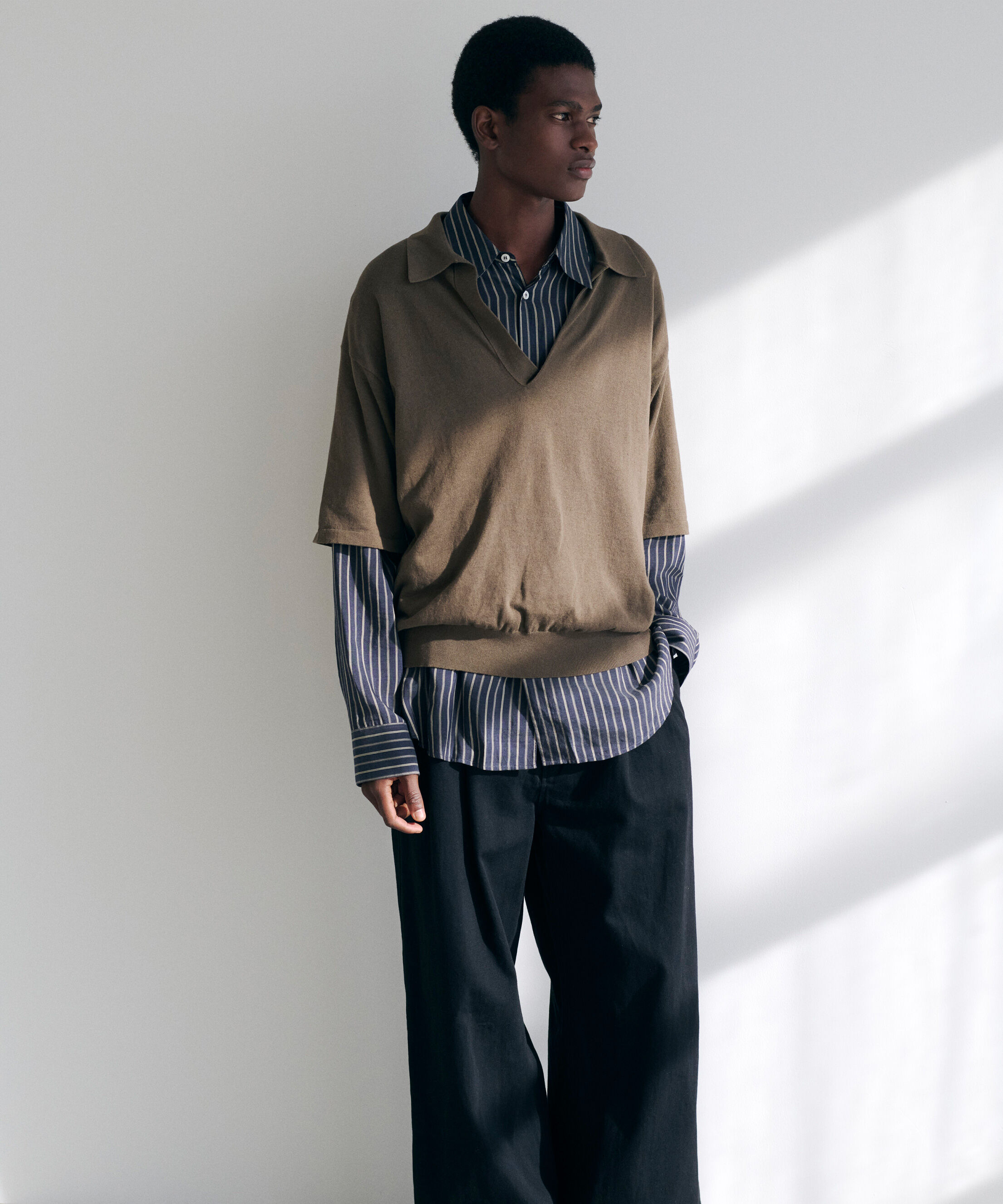 YLEVE 「YLEVE / COTTON LINEN KNIT SKIPPER POLO」|ニット・セーター|