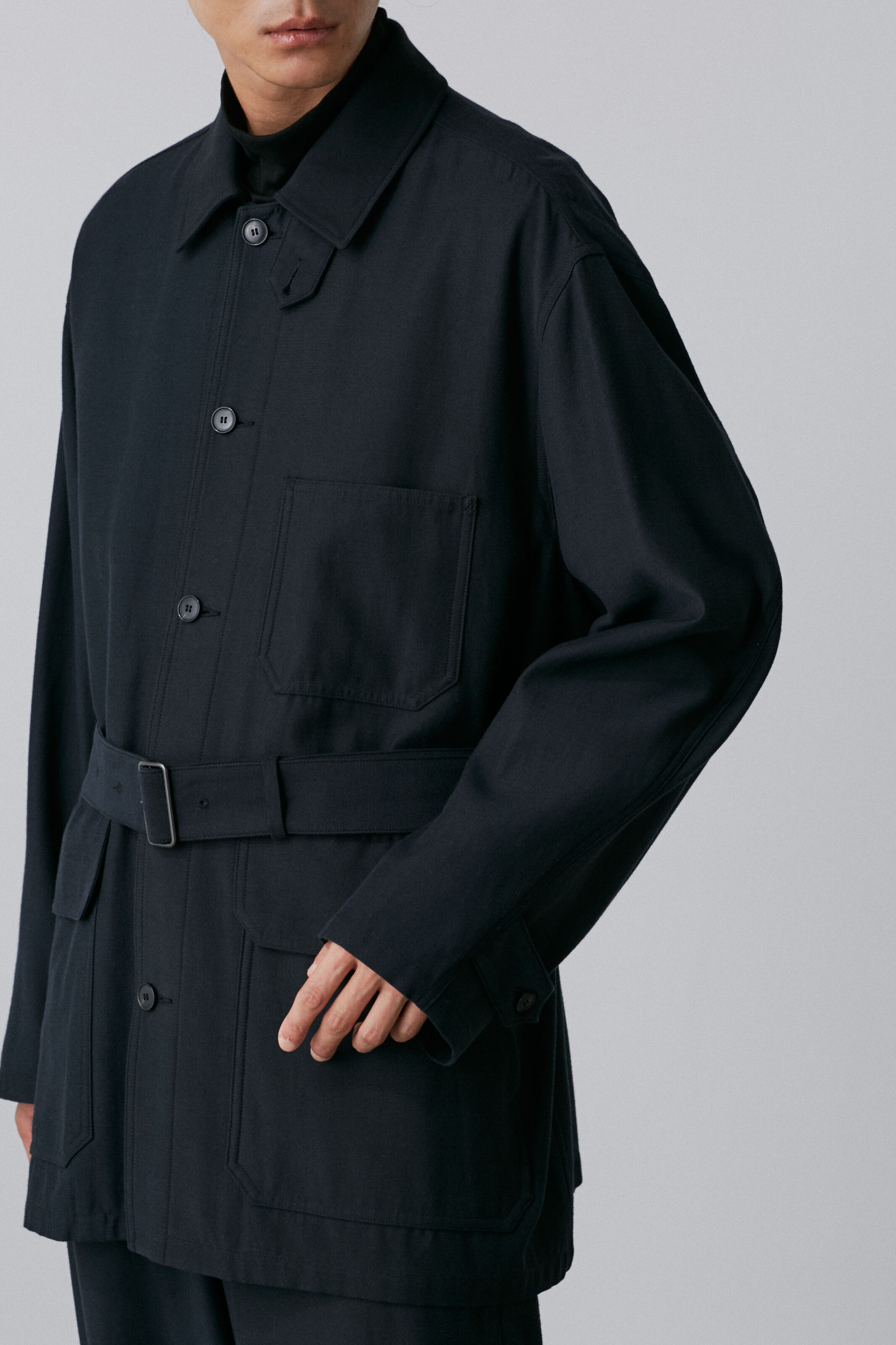 YLEVE 「YLEVE / VISCOSE COTTON COVERALL JACKET」|ブルゾン・スタジャン|
