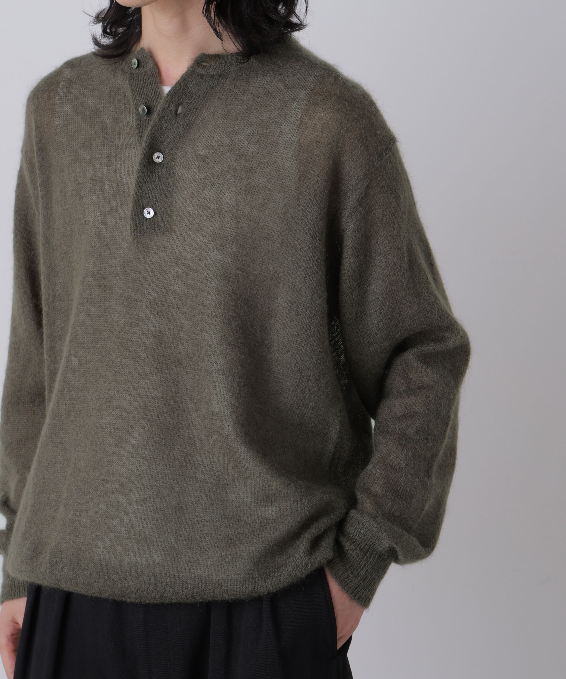 YLEVE 「YLEVE / SUPER KID MOHAIR HENRY NECK KNIT」|ニット・セーター|