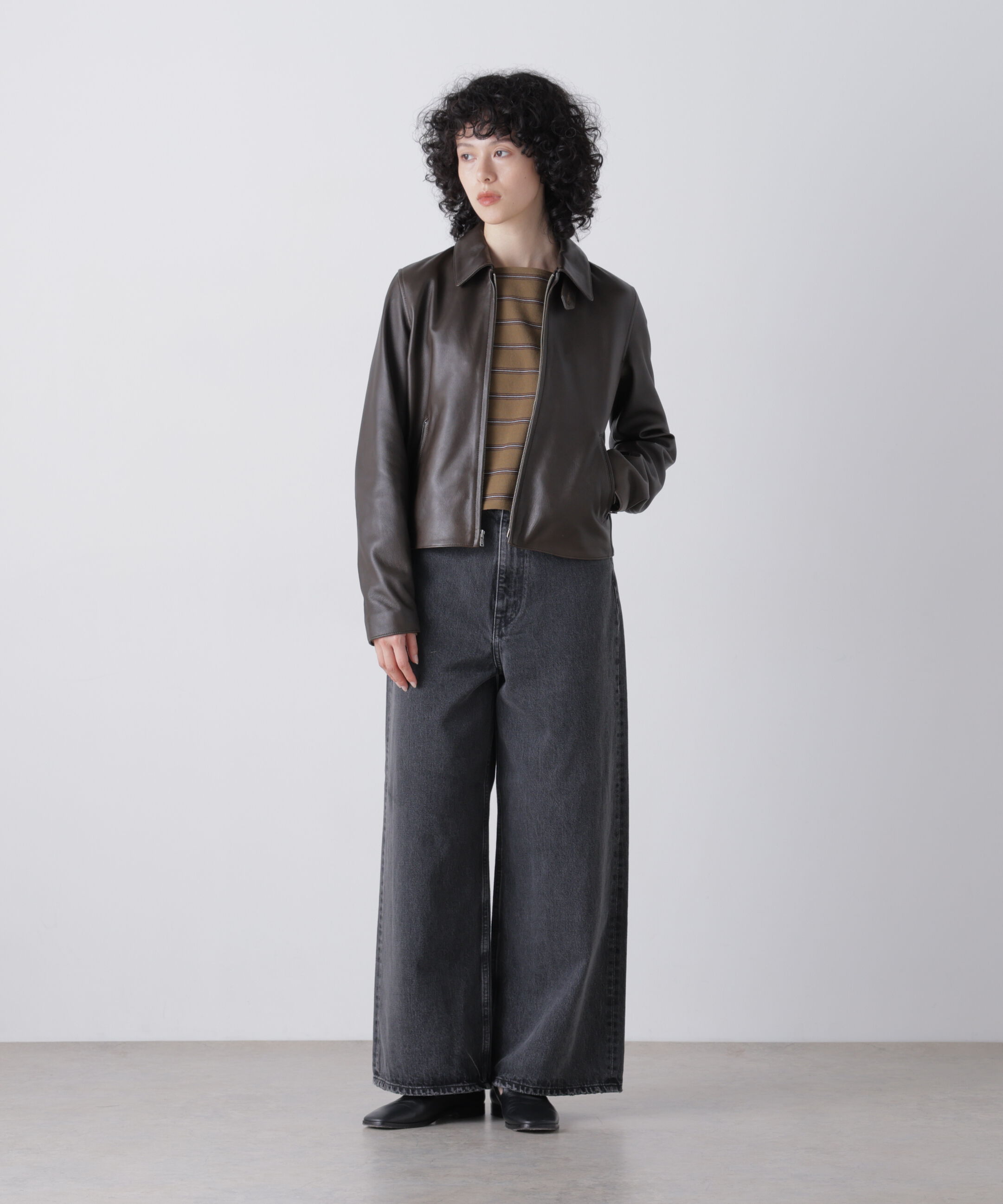 YLEVE 「YLEVE / SHEEP AVIATOR LEATHER JACKET」|ブルゾン・スタジャン|