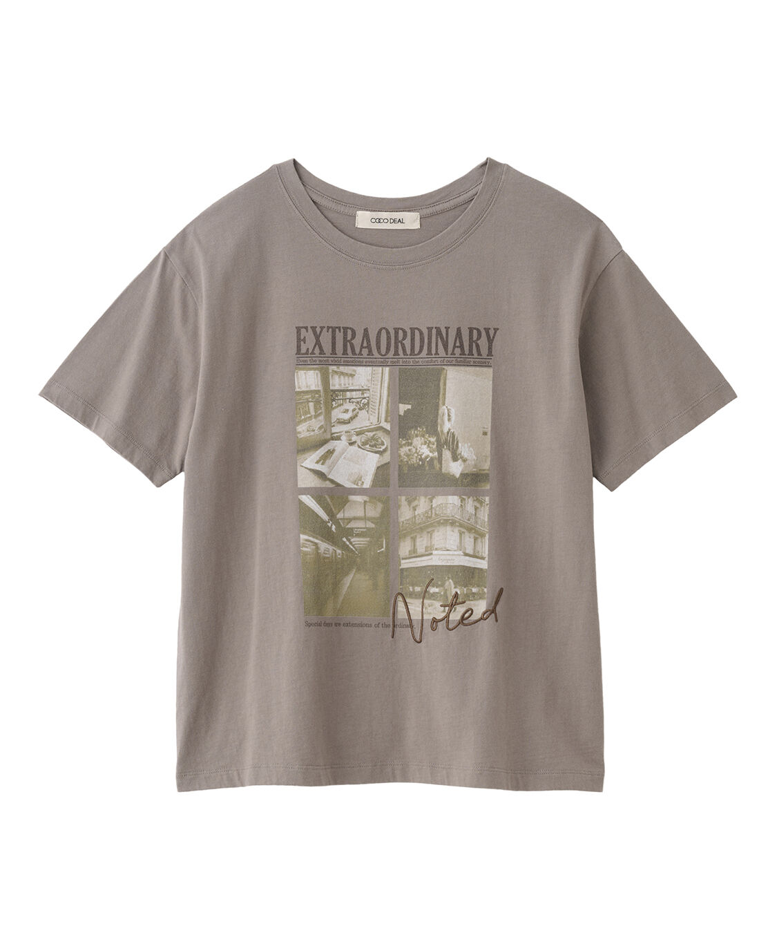 COCO DEAL「グラフィックTシャツ」|Tシャツ・カットソー|チャコール