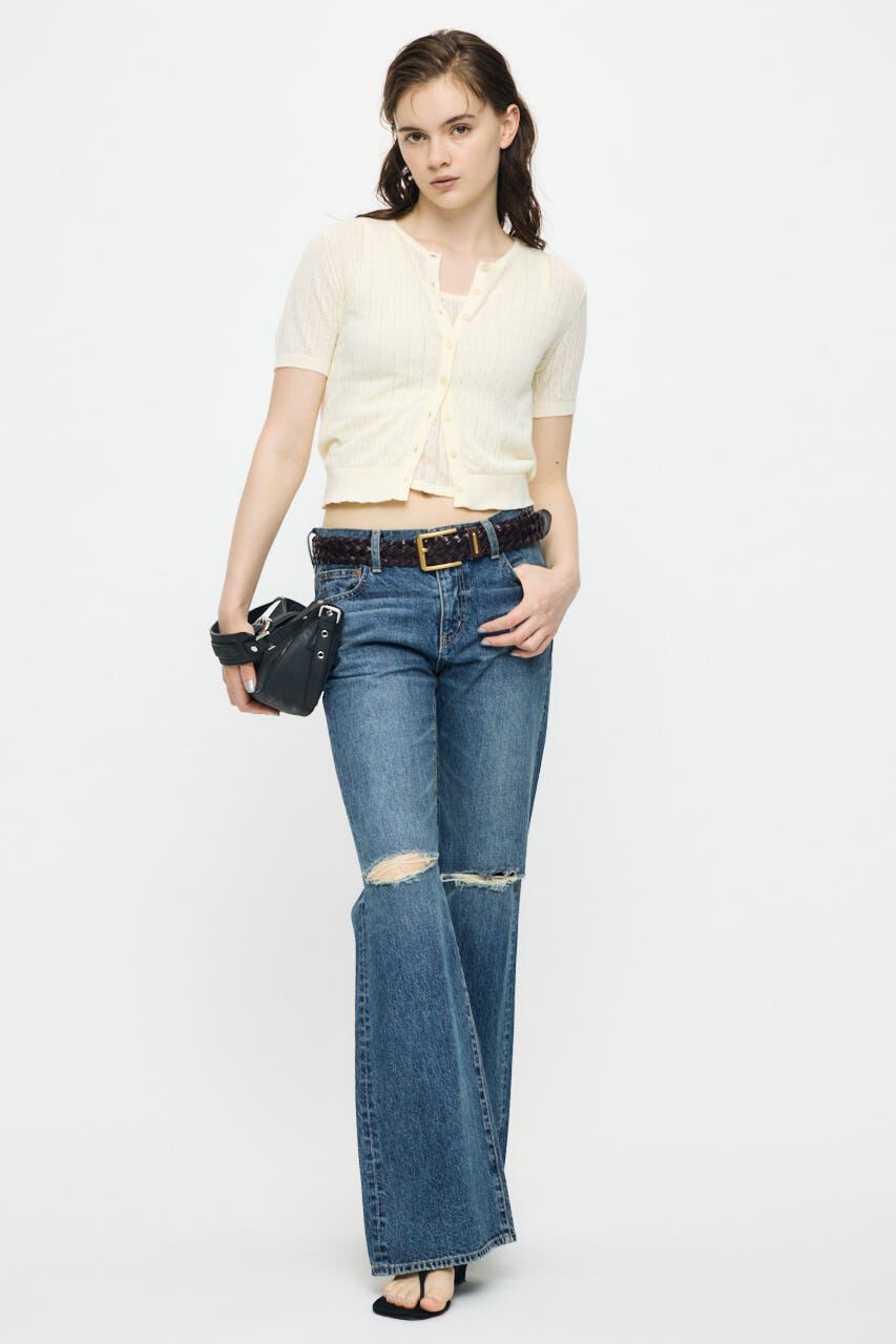 MOUSSY「EYELET KNIT カーディガン」|ニット・セーター|