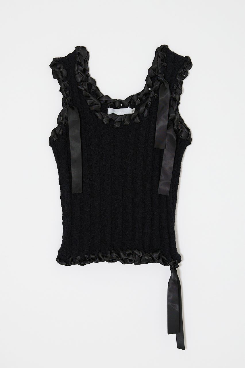MOUSSY「BRAID KNIT タンク」|タンクトップ|BLK